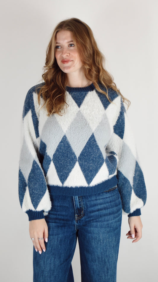 Alice Argyle Blue Sweater