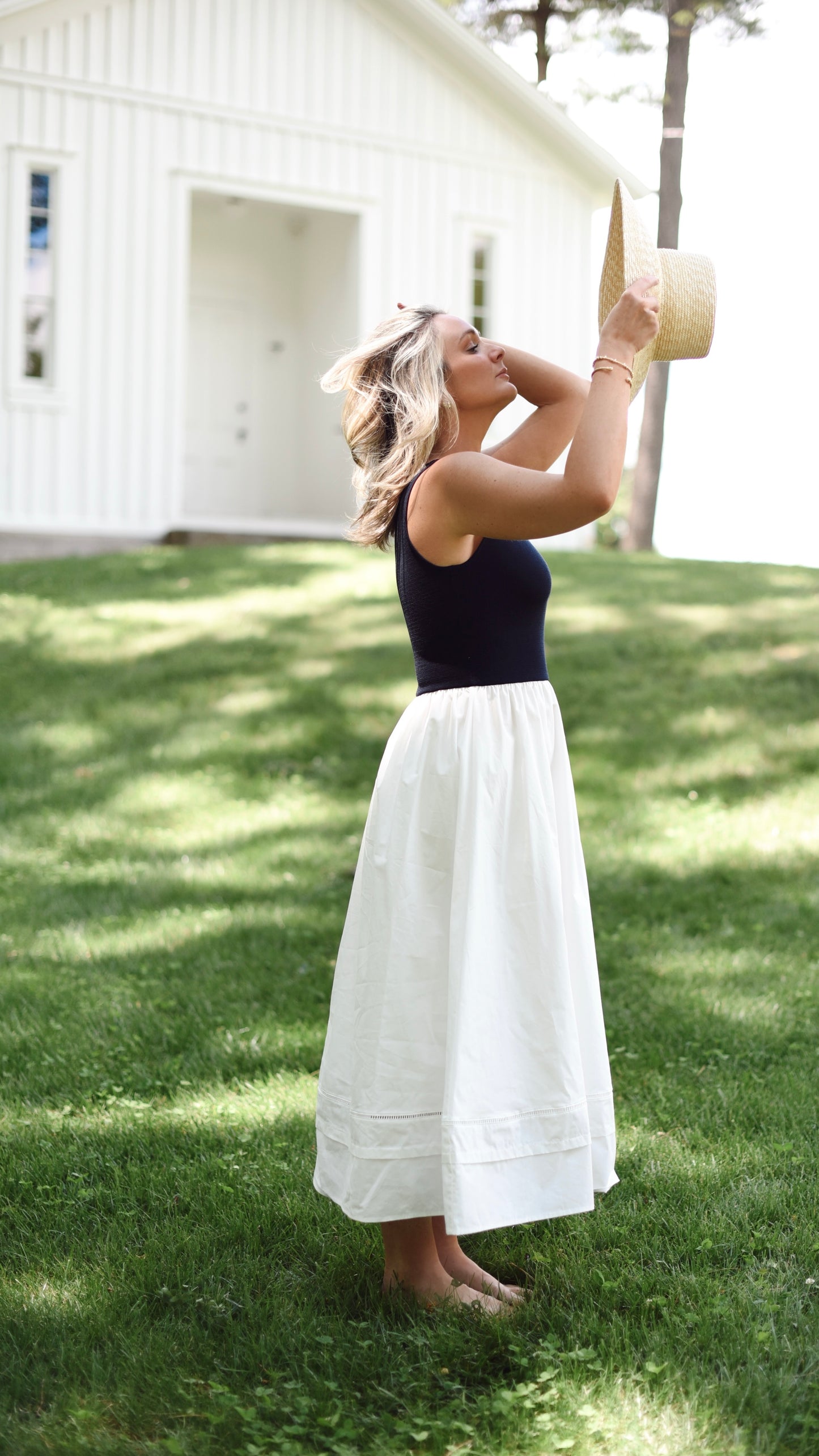 Rosa Navy and White Dress