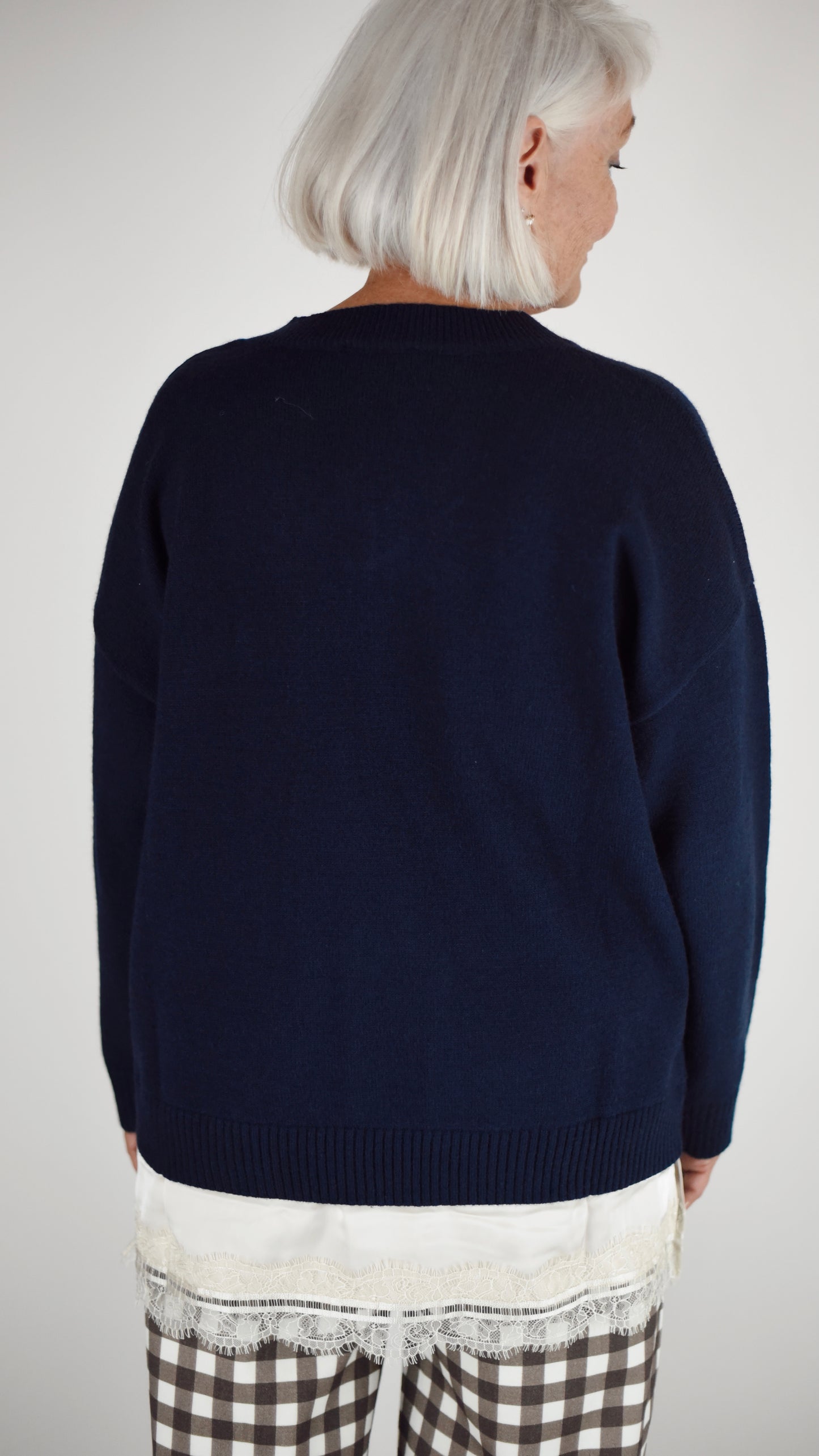Layla Navy Layered Oversized Sweater