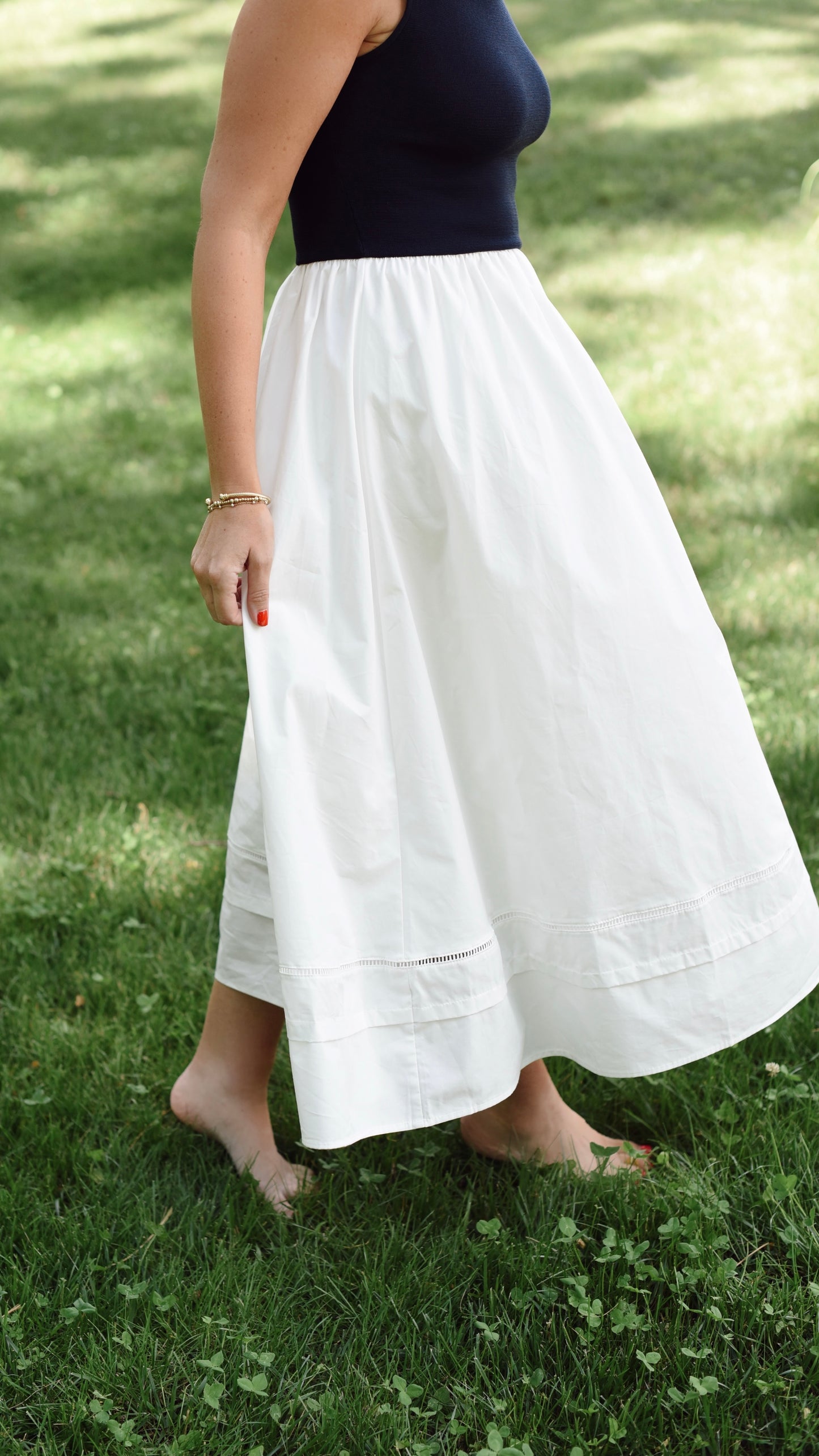 Rosa Navy and White Dress