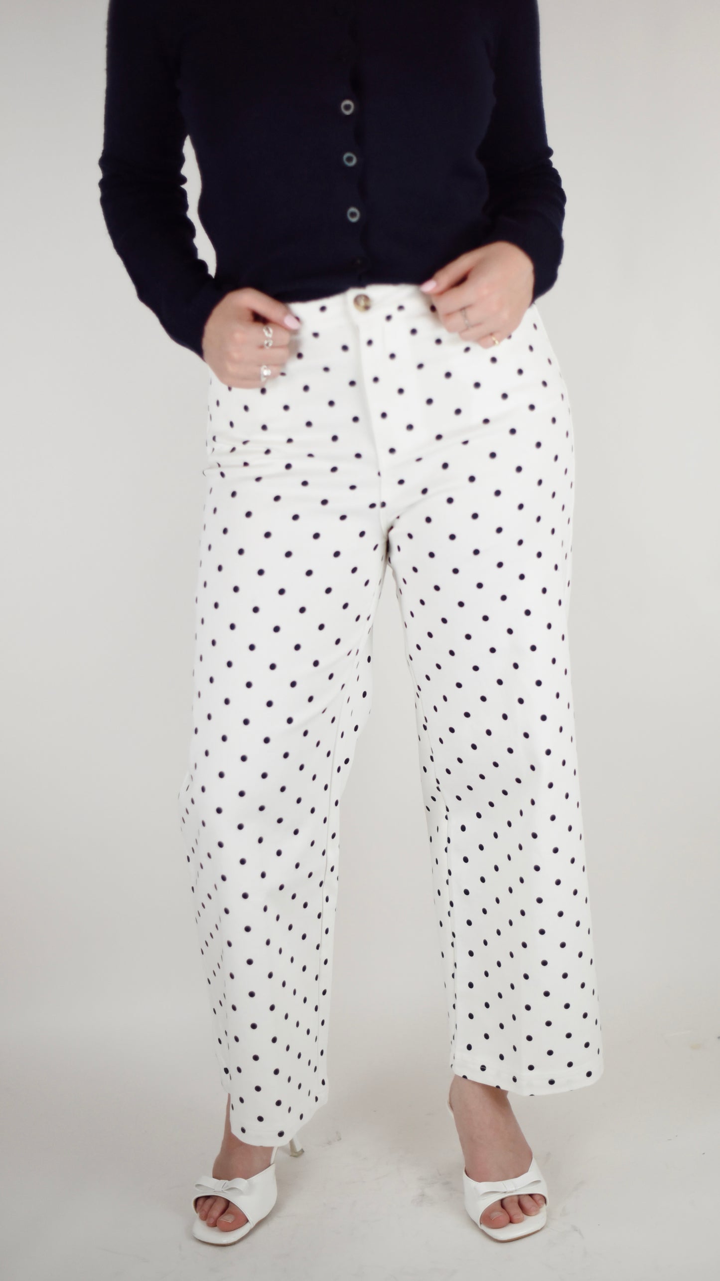 Melody Off White Polka Dot Pant