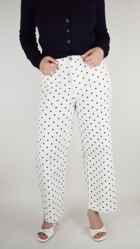 Melody Off White Polka Dot Pant