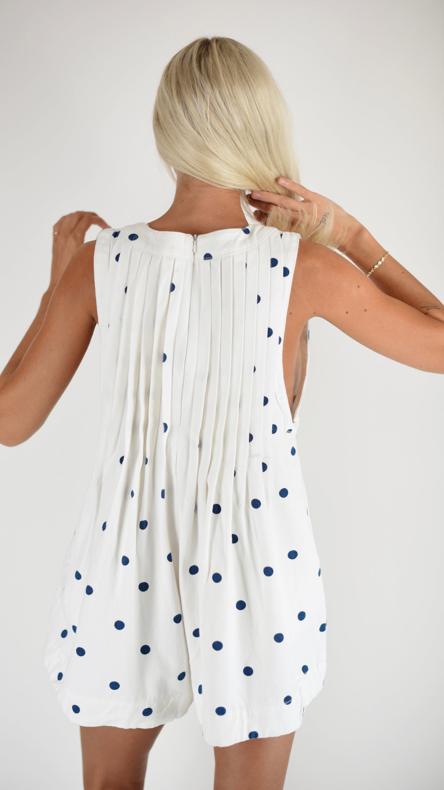Whitney White Polka Dot Romper