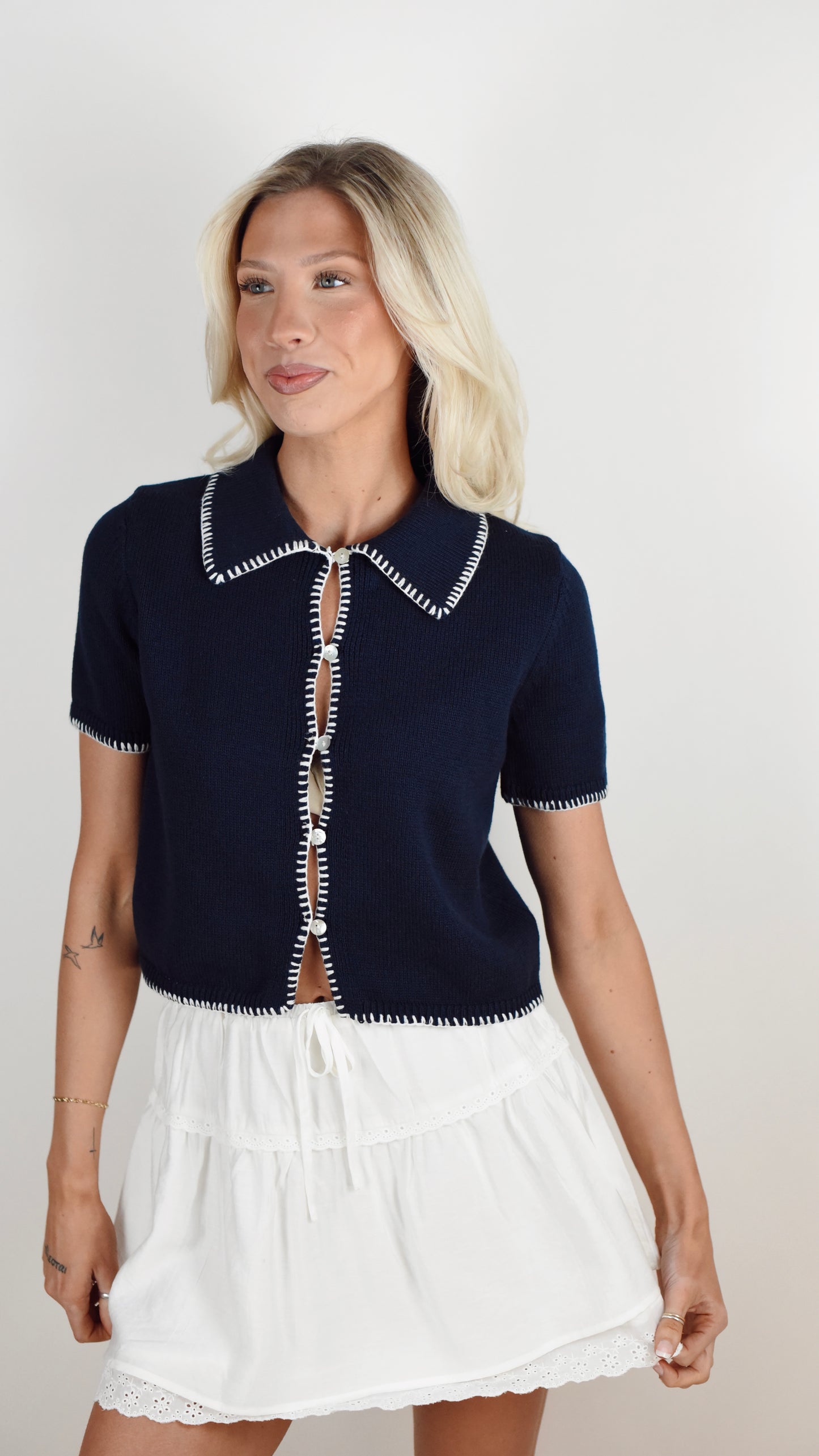 Hannah Navy Top