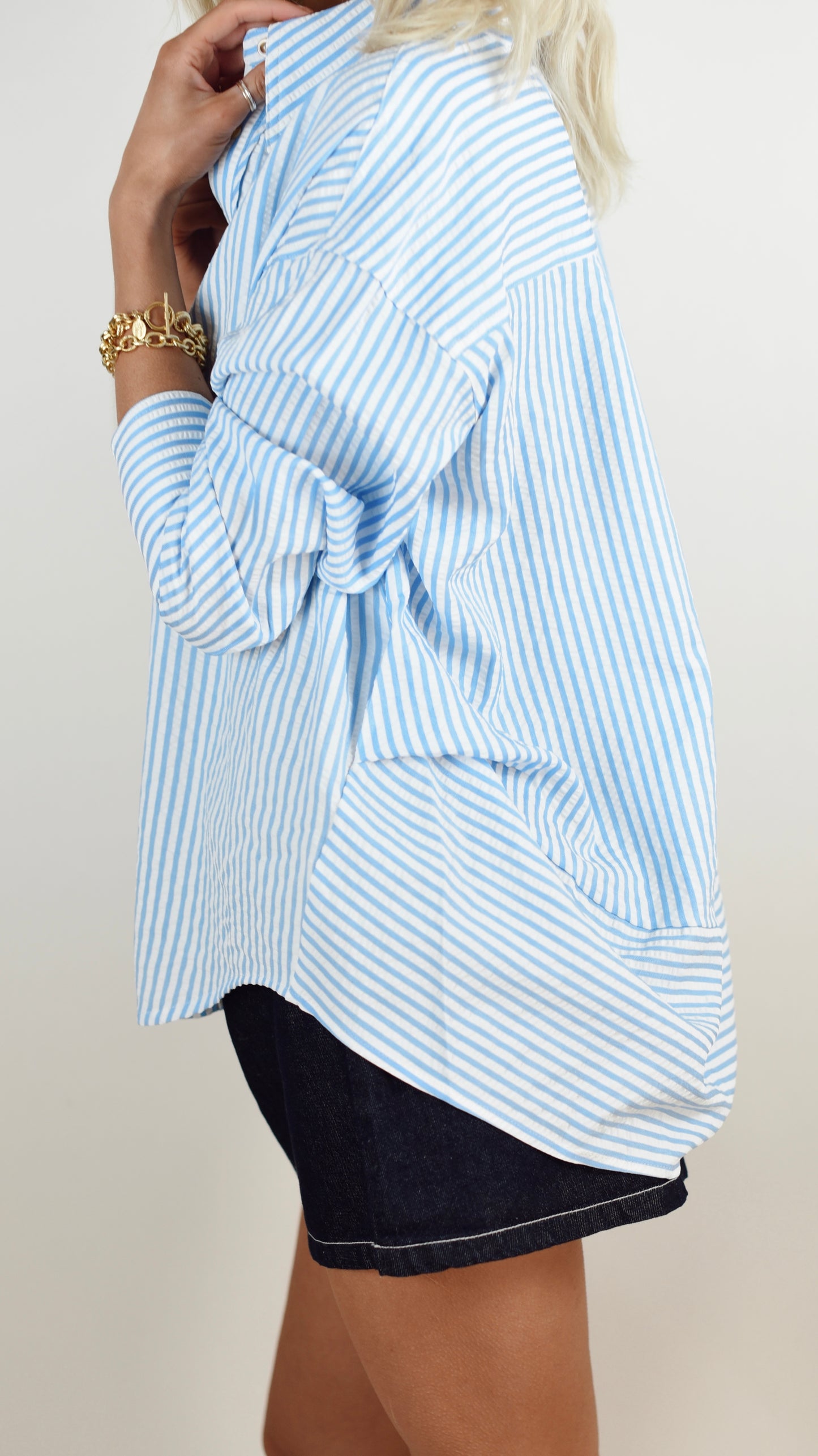 Anna Blue Button Down