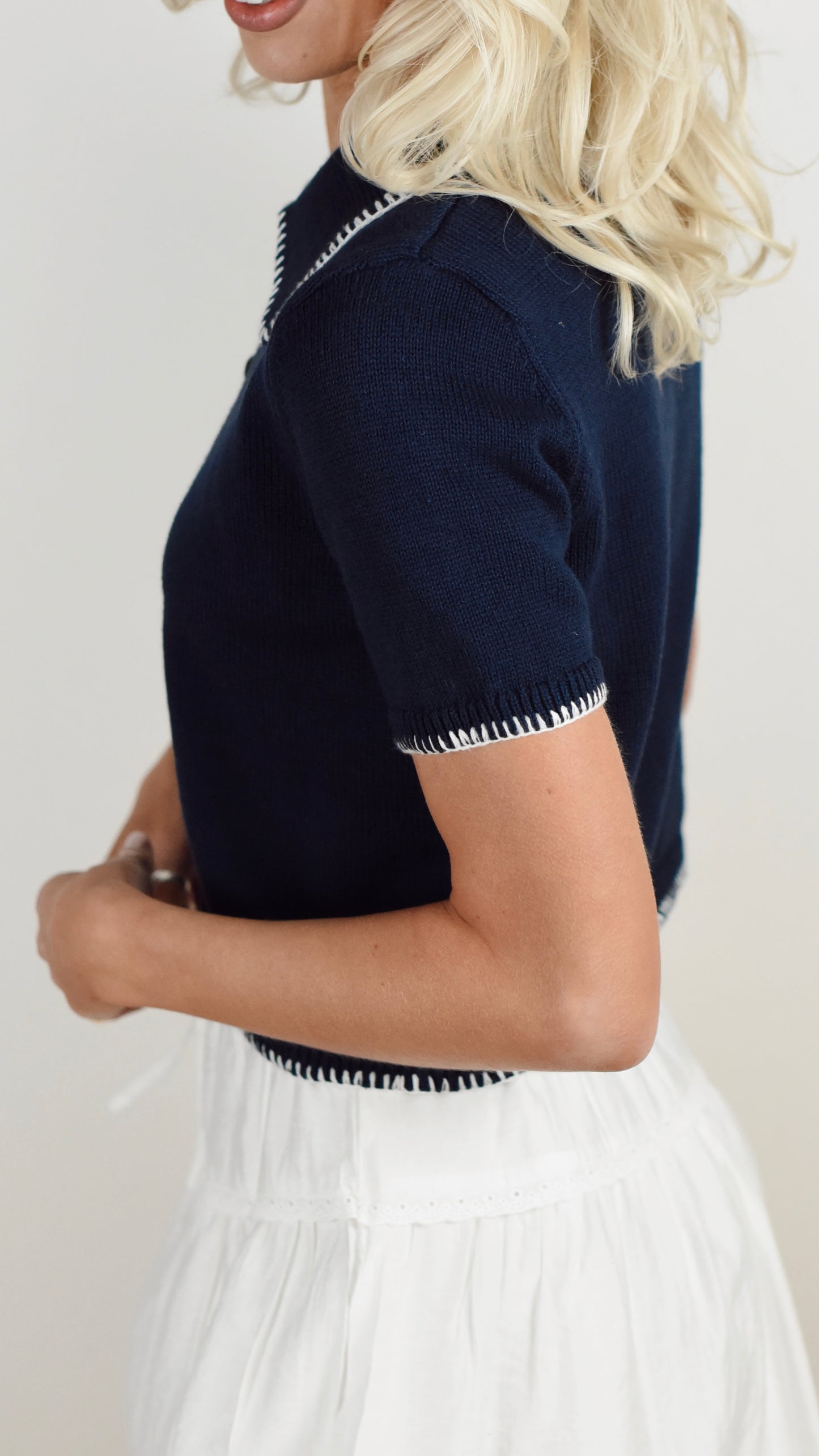 Hannah Navy Top