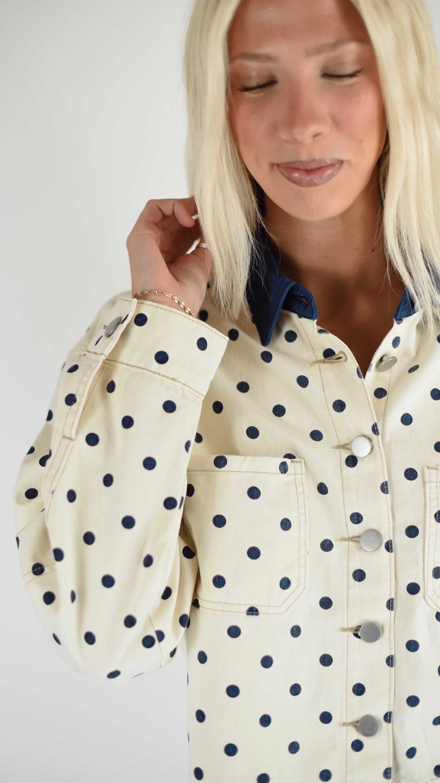 Bethany Cream Polka Dot Jacket
