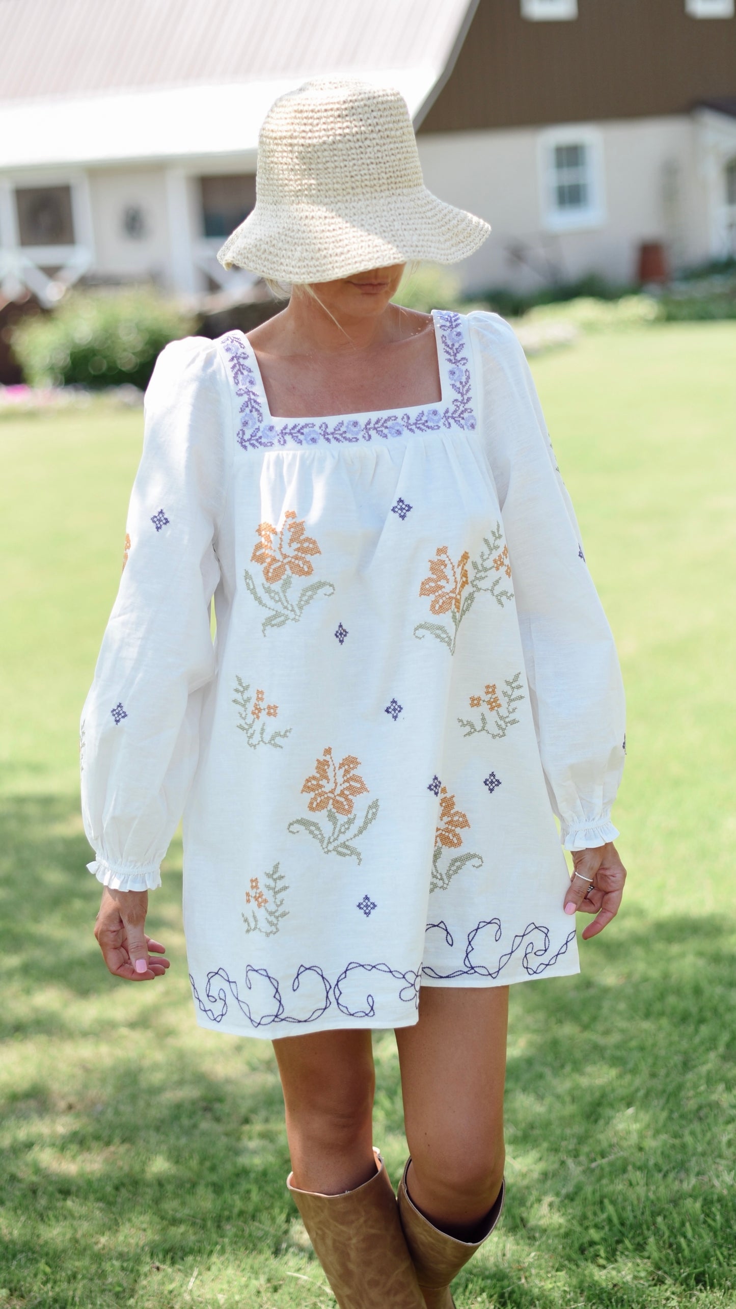 Grace Floral Embroidered Dress