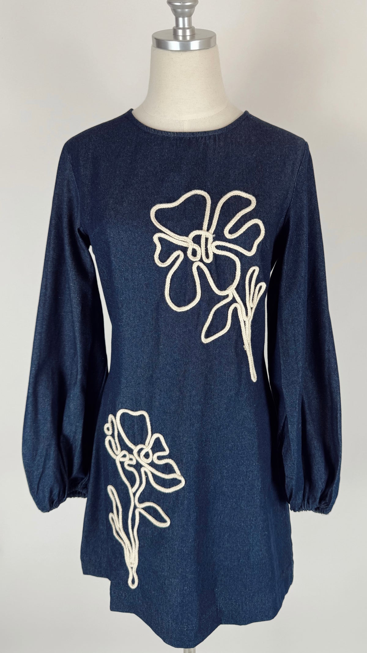 Riley Navy Cotton Denim Mini Dress
