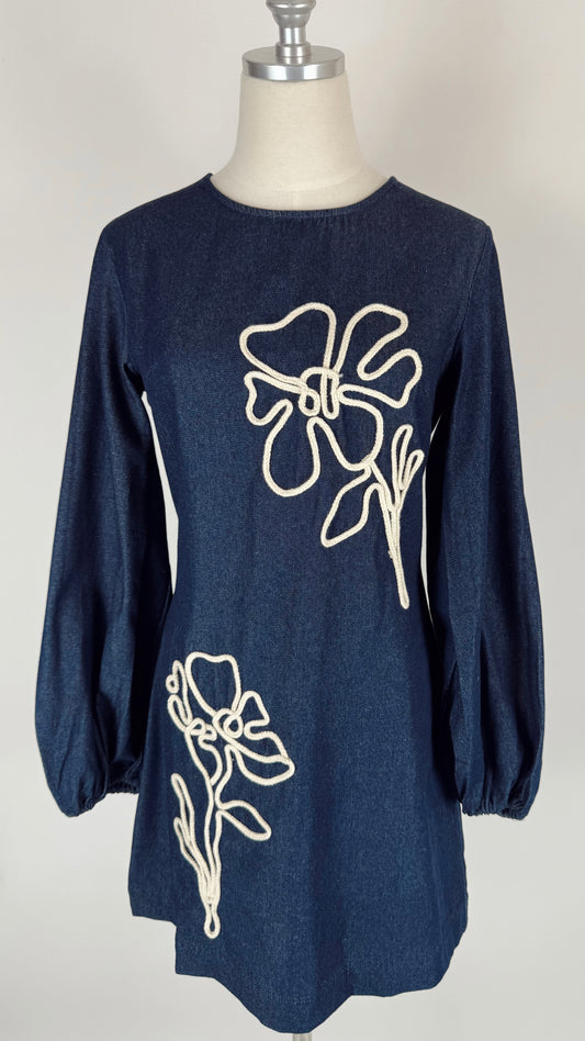 Riley Navy Cotton Denim Mini Dress