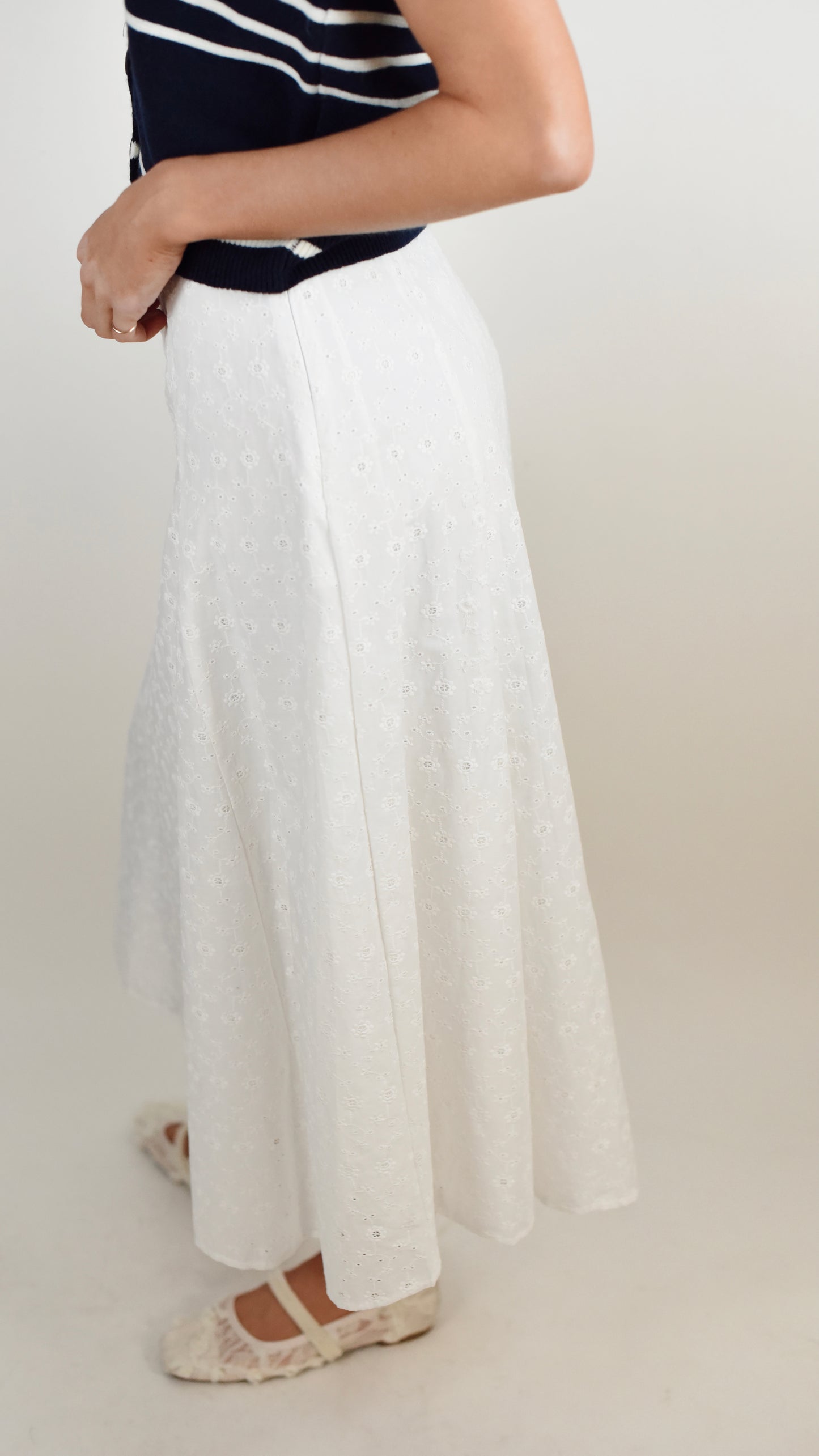 Iris White Skirt