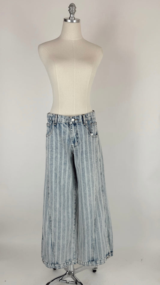 Brittany Striped Barrel Jean