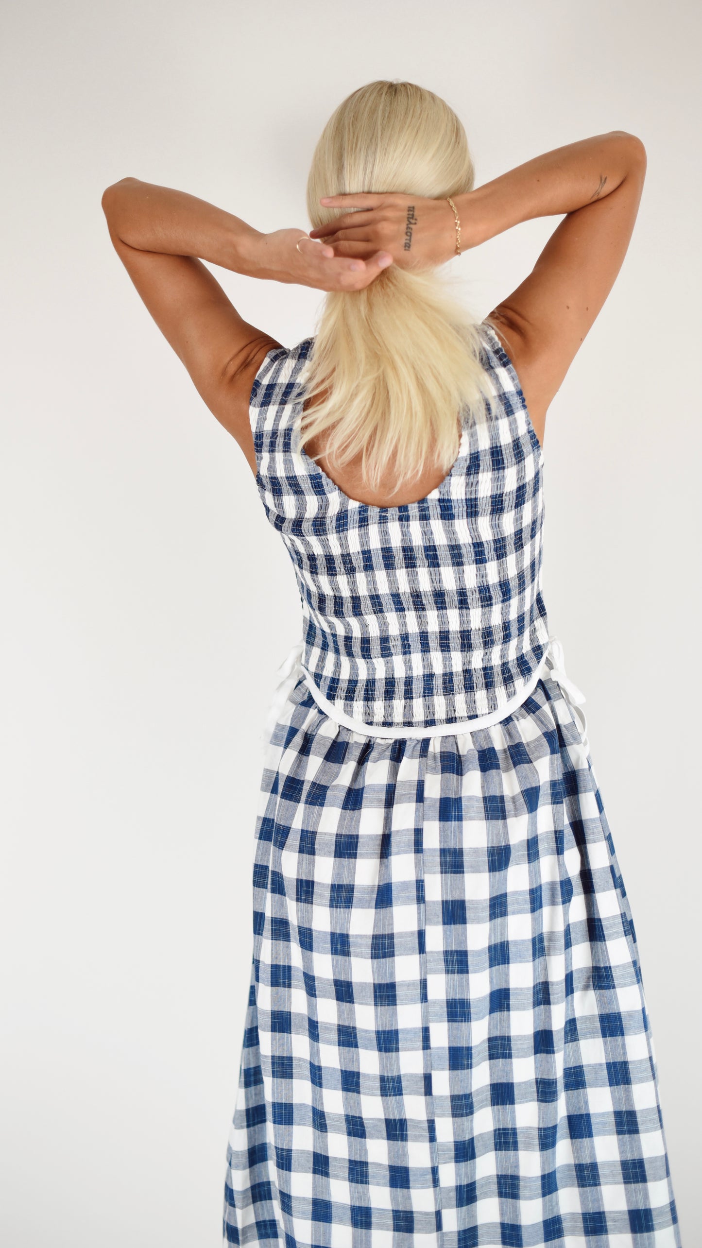 Catherine Navy Gingham Dress