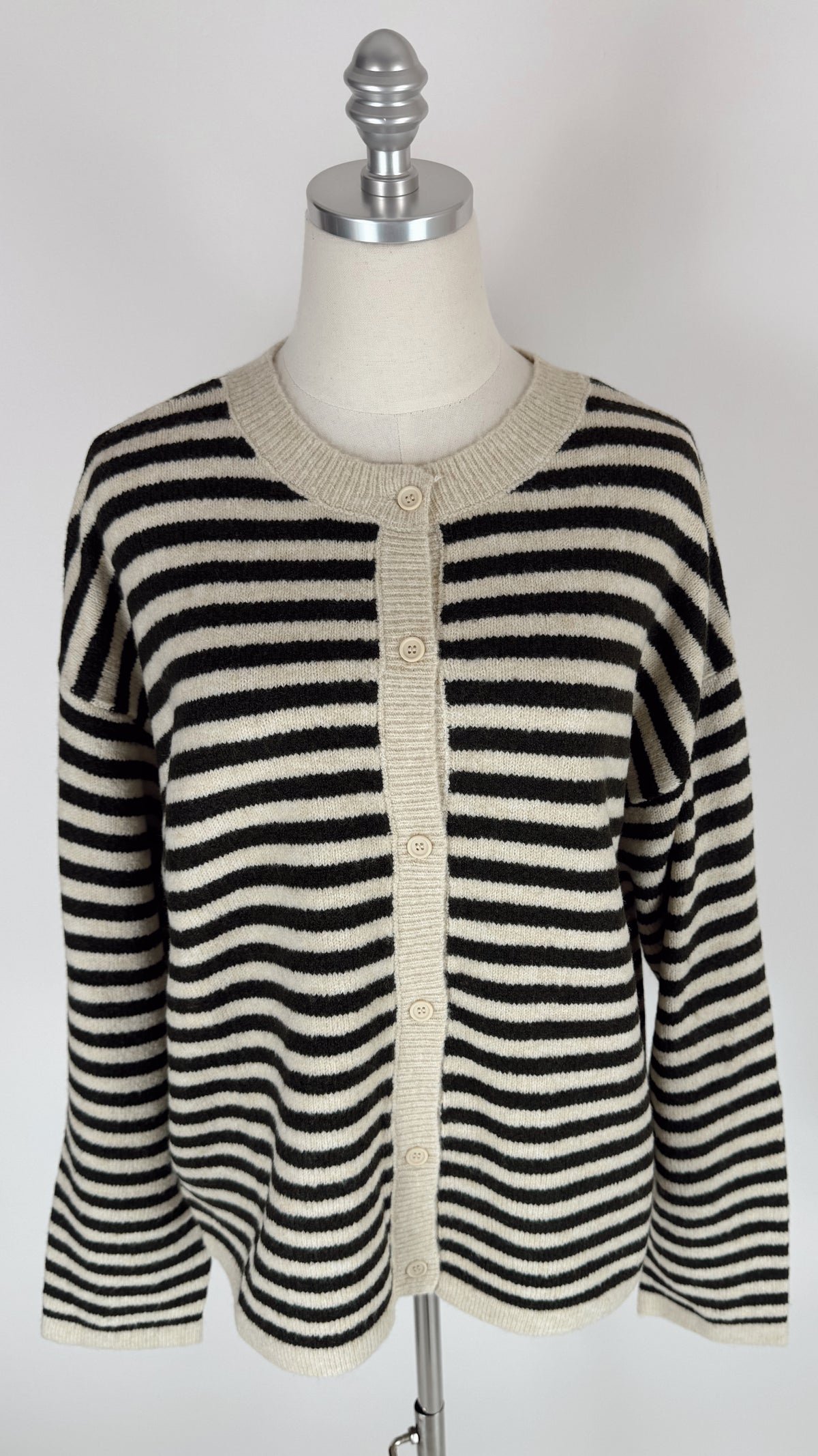 Agnes Navy Cream Stripe Cardigan