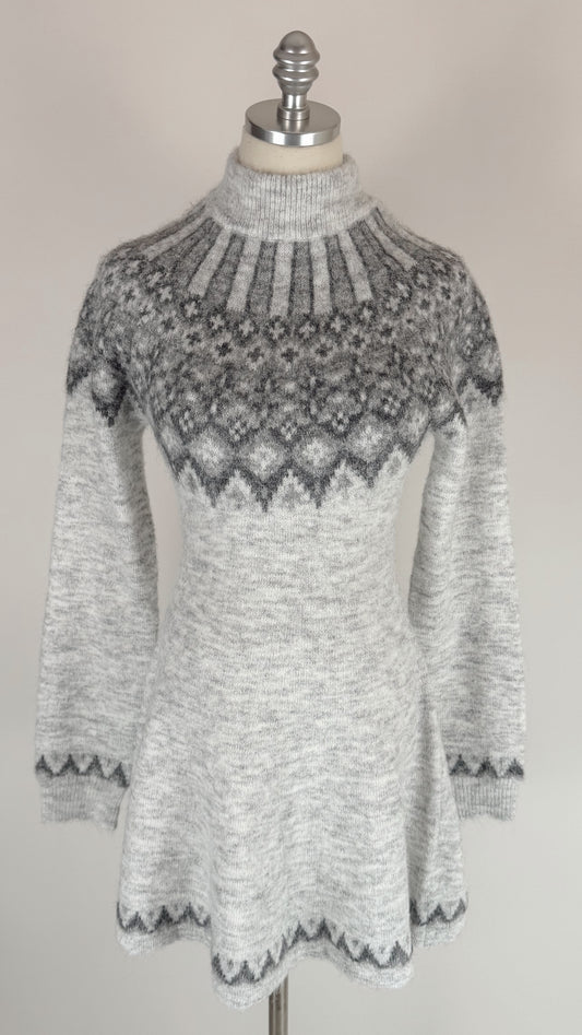 Cora Grey Fair Isle Sweater Dress