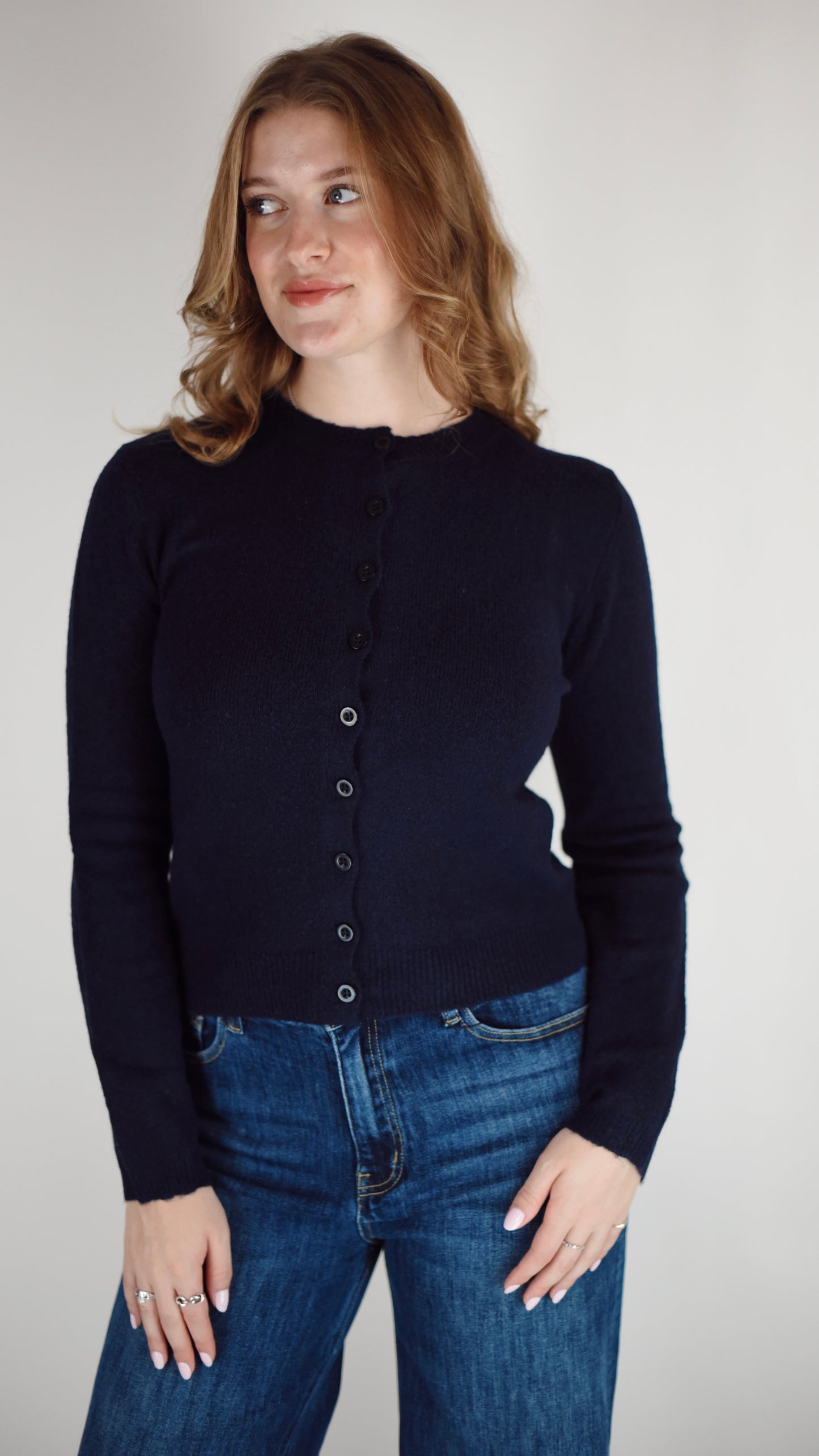 Silvia Navy Cardigan Sweater