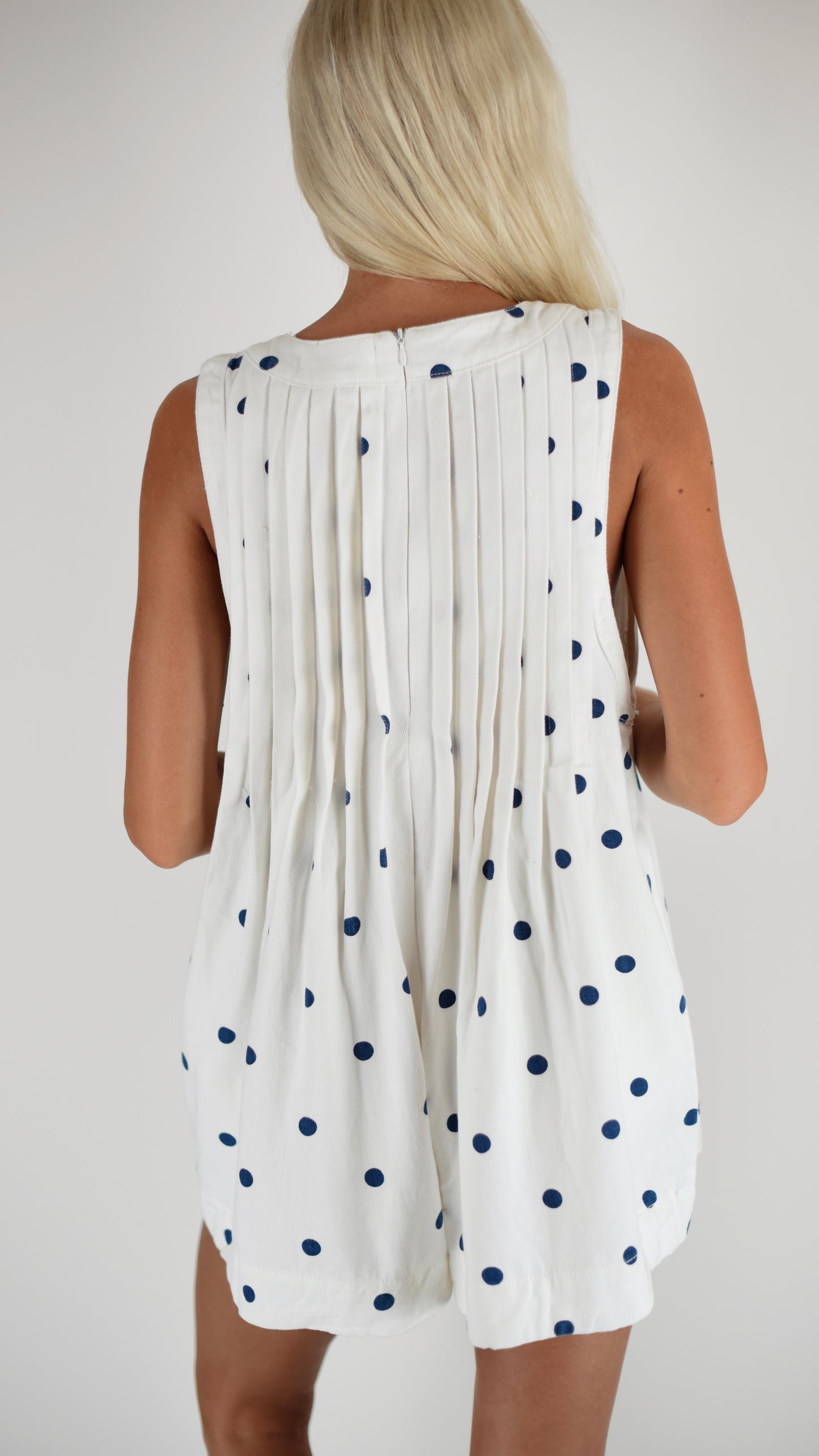 Whitney White Polka Dot Romper