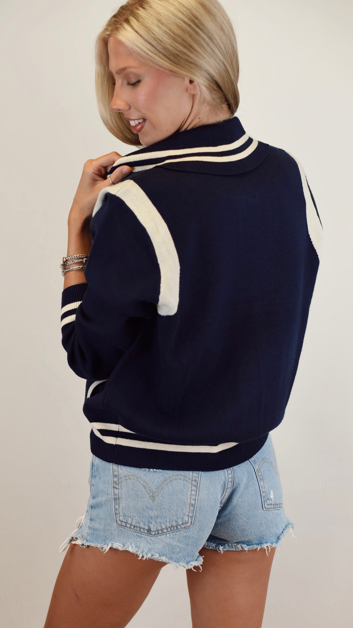 Jackie Navy Sweater