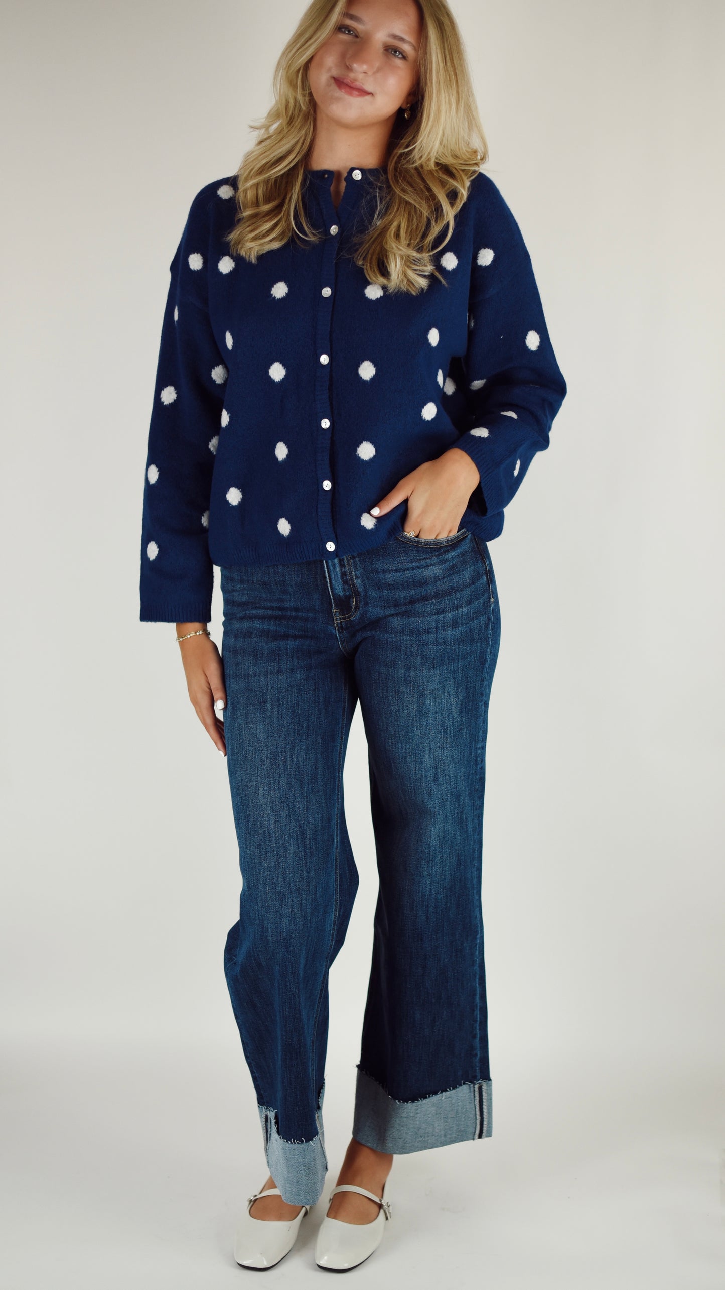 Hannah Cuffed Dark Denim Jeans