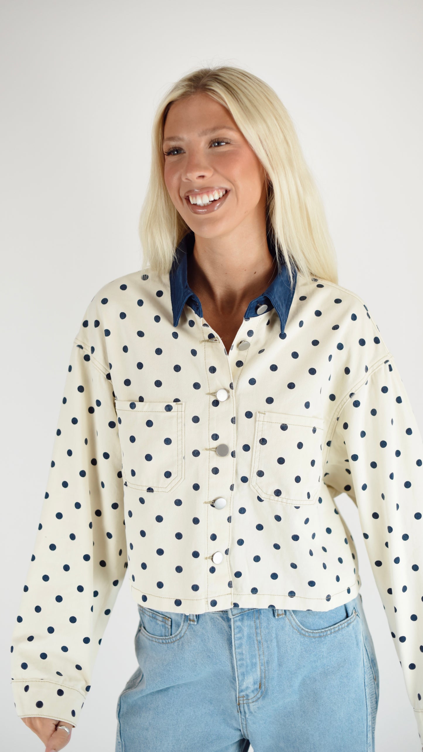 Bethany Cream Polka Dot Jacket