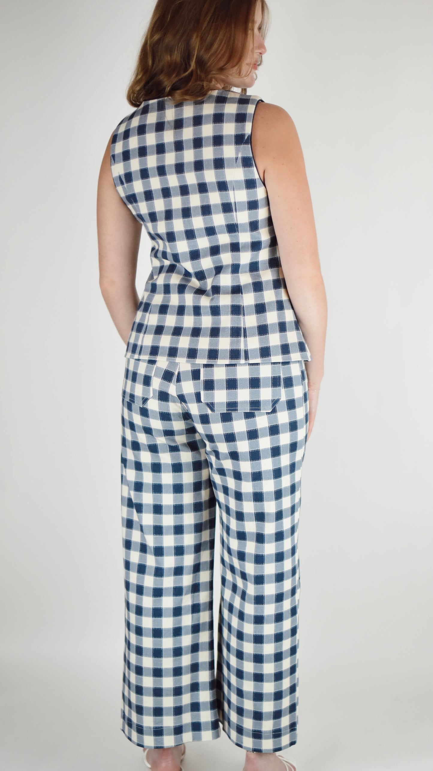 Belinda Blue Plaid Top