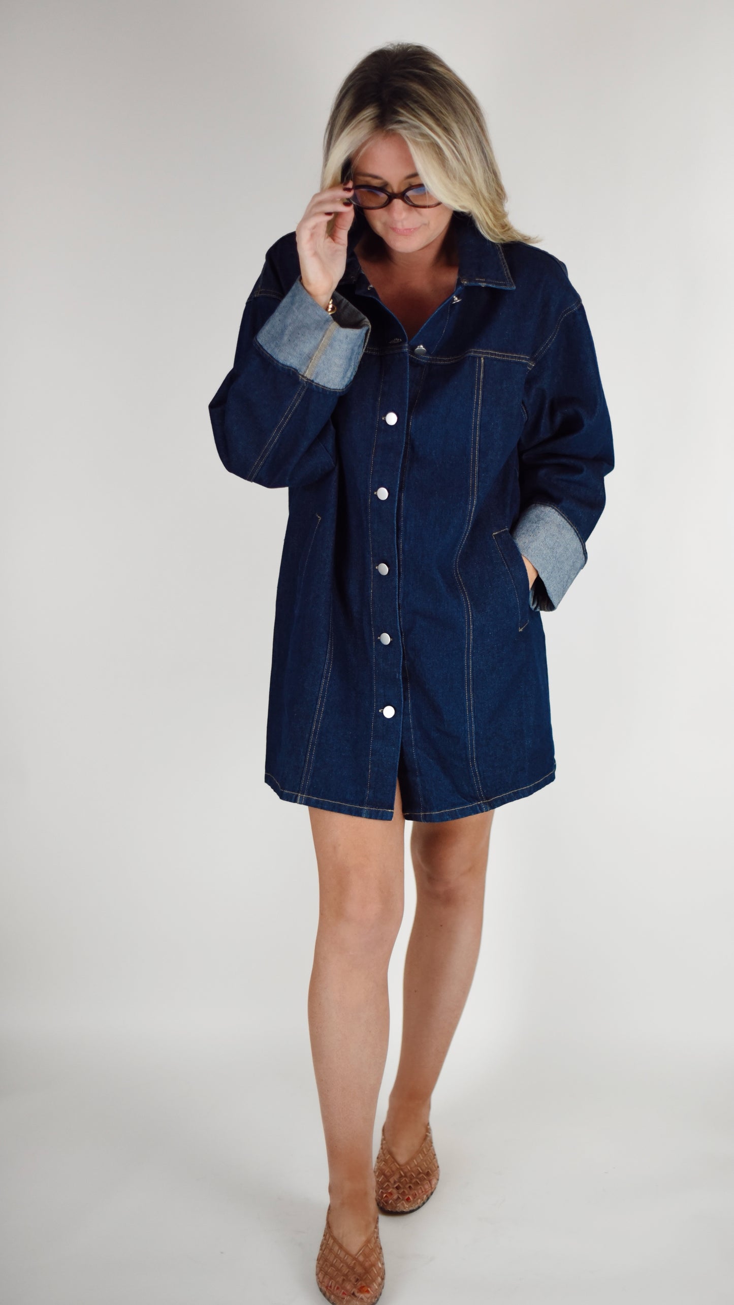 Brittany Denim Button Down Dress