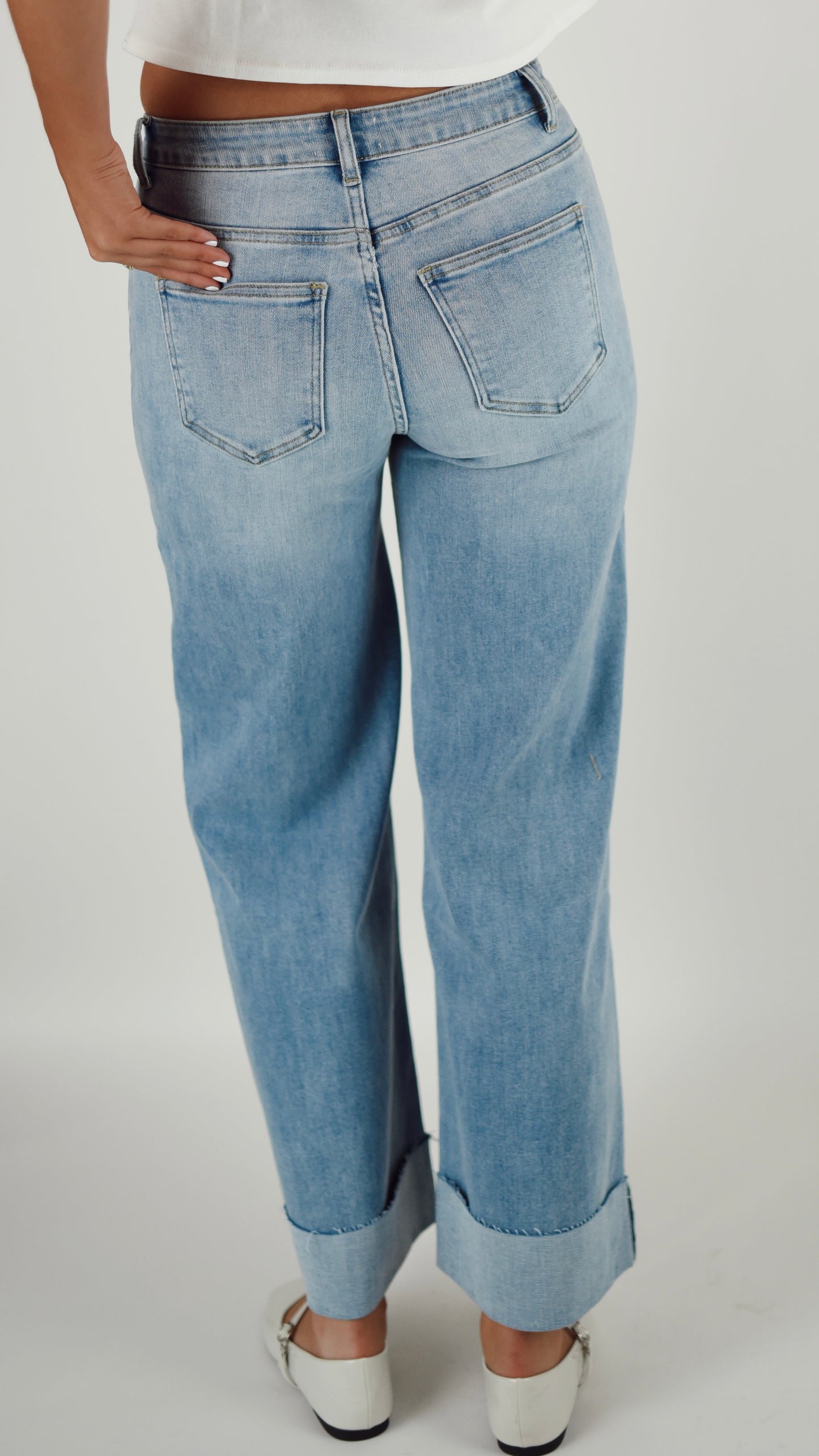 Hannah Cuffed Light Denim Jeans