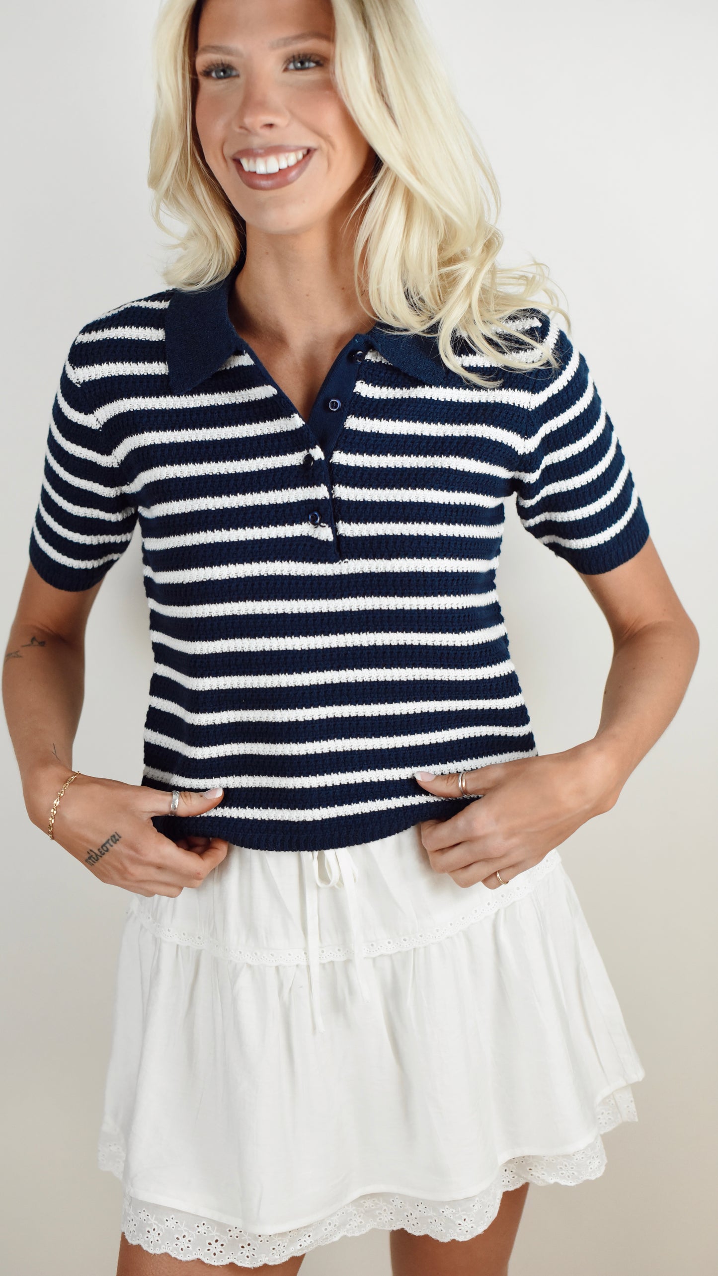 Billie Navy Top