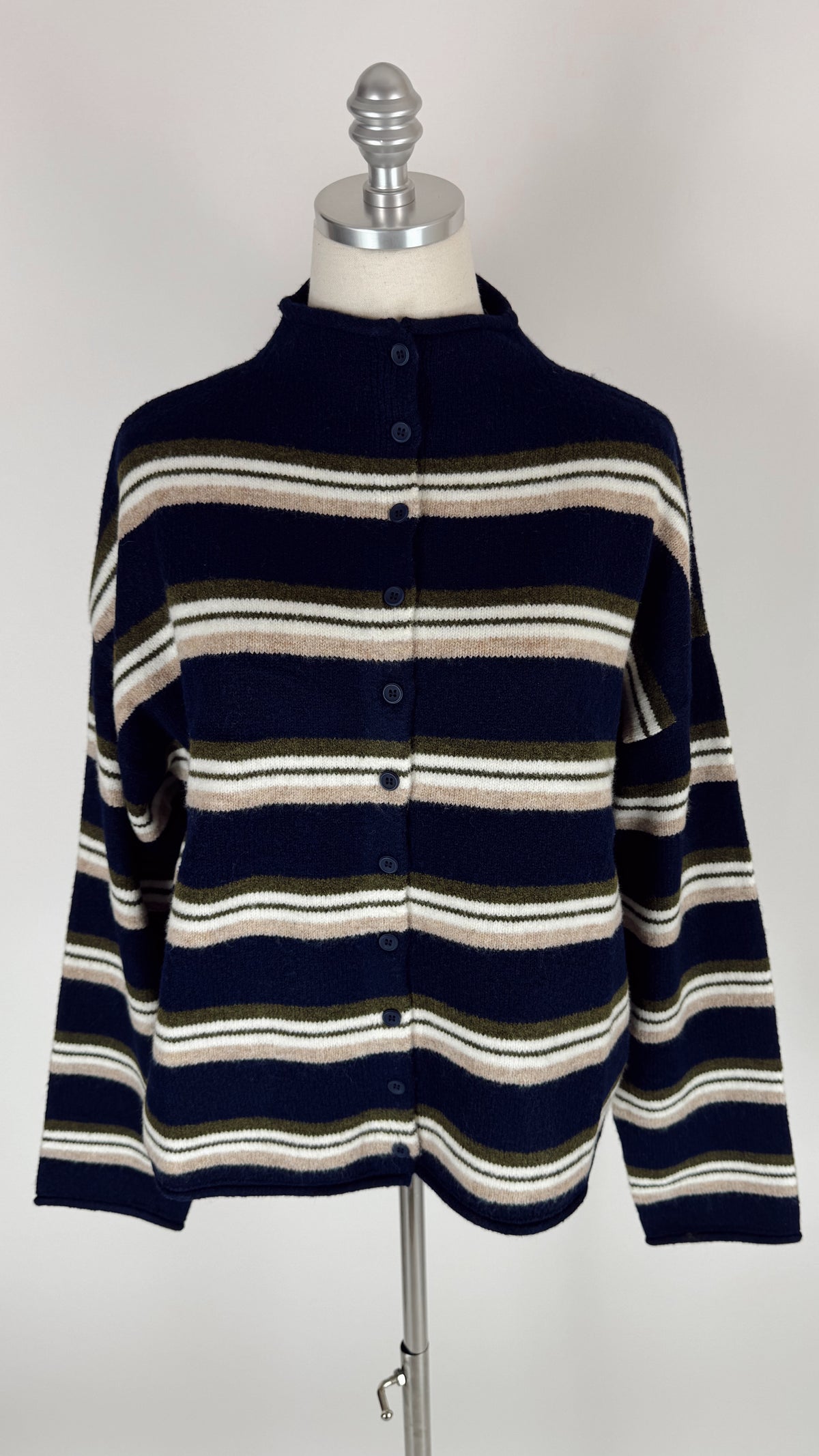 Lucille Navy Stripe Cardigan