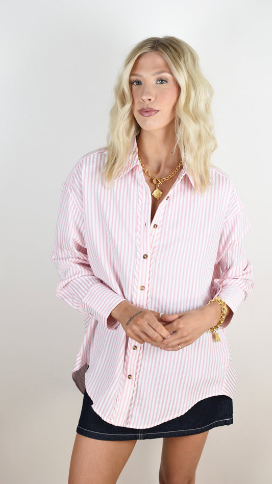 Anna Pink Button Down
