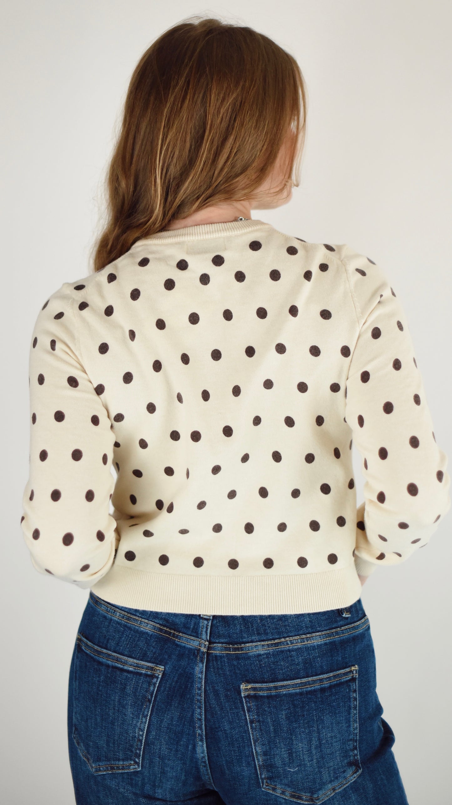 Elizabeth Cream Polka Dot Cardigan
