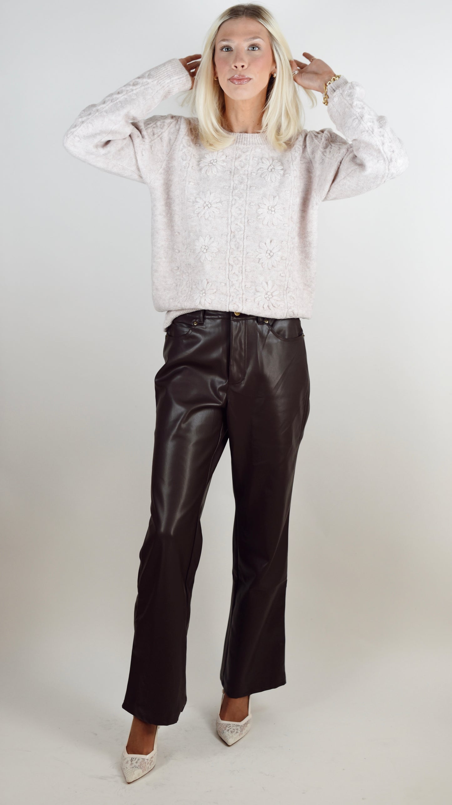 Roxy Brown Faux Leather Pant