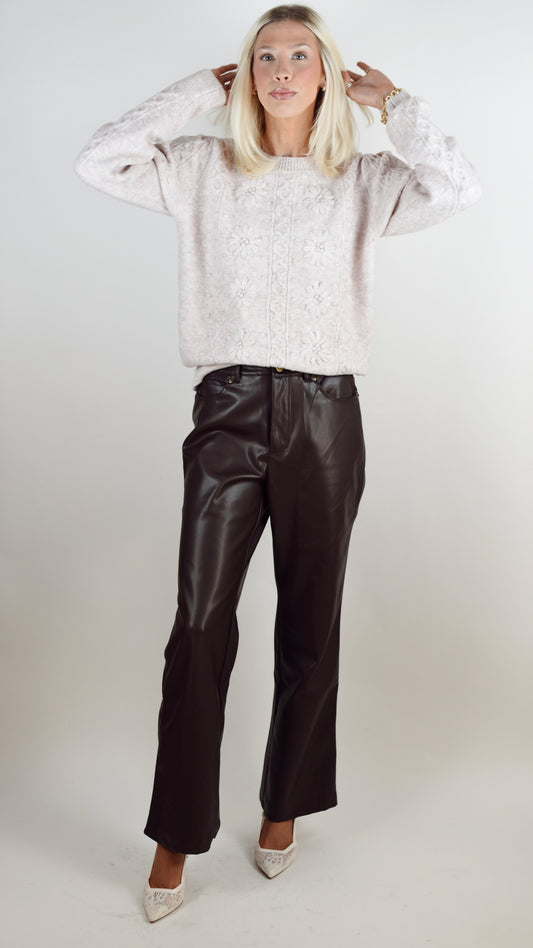 Roxy Brown Faux Leather Pant