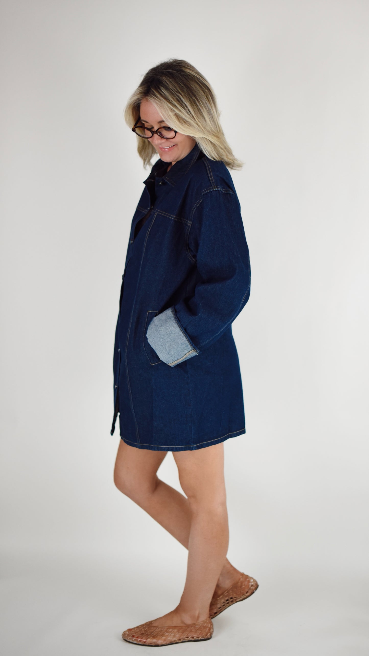 Brittany Denim Button Down Dress