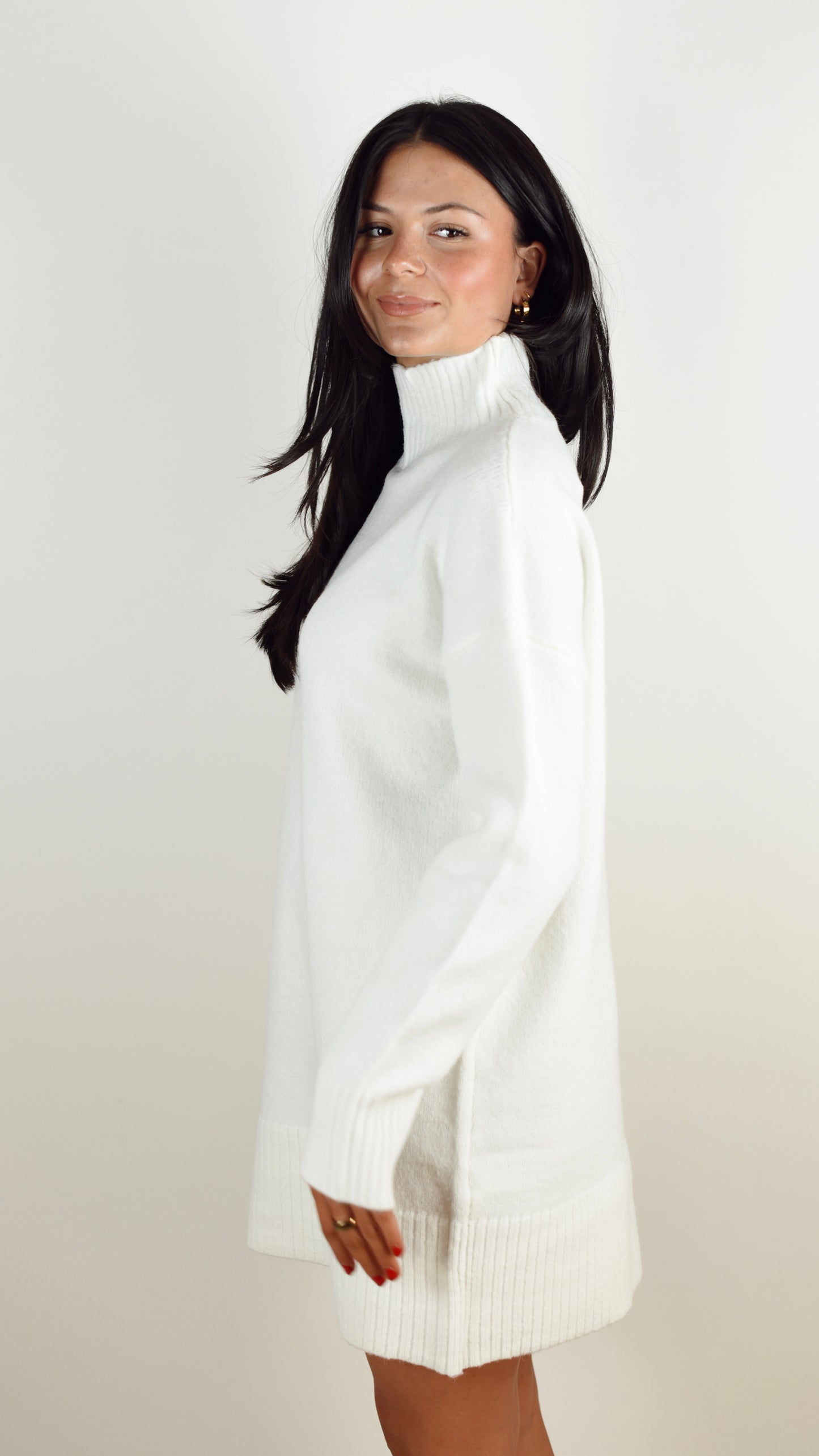 Hailey Cream Sweater Dress