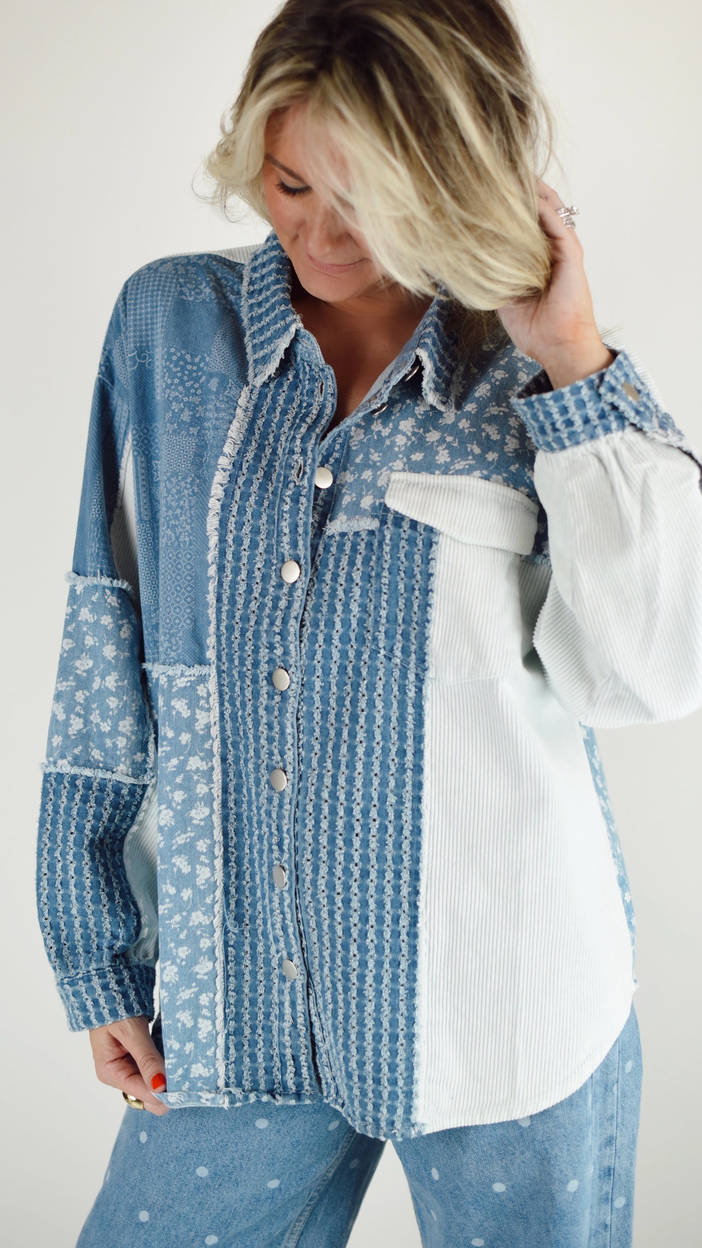 Margret Denim Patchwork Shacket