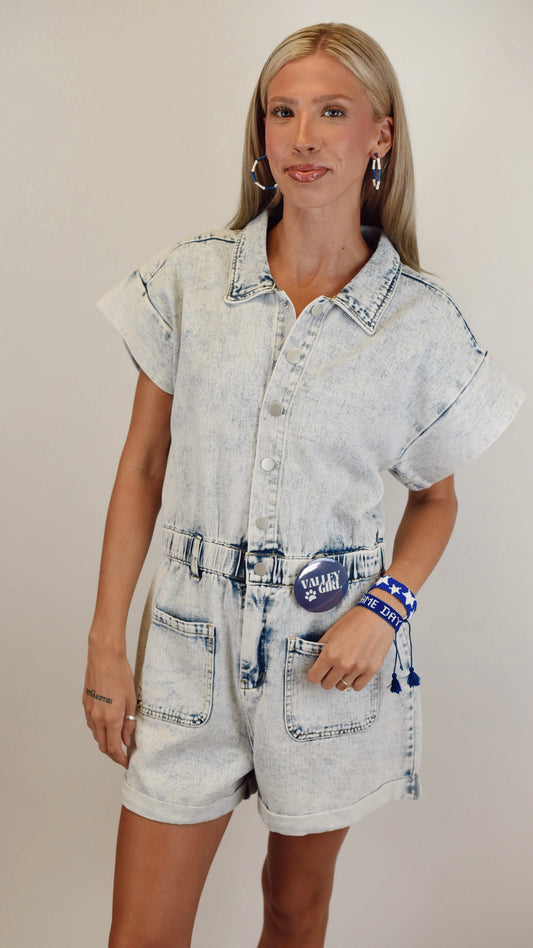 Ava Denim Romper