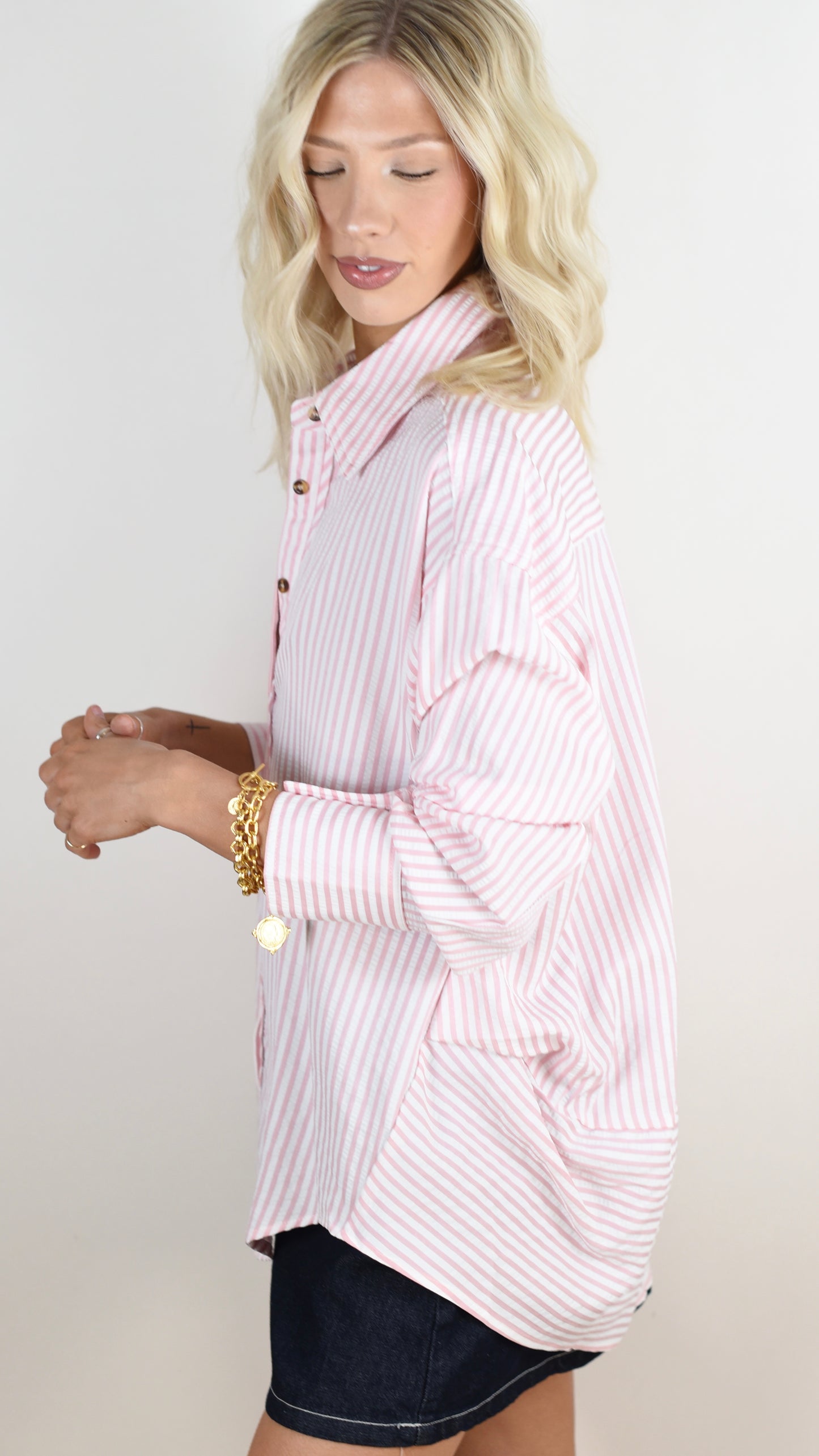Anna Pink Button Down