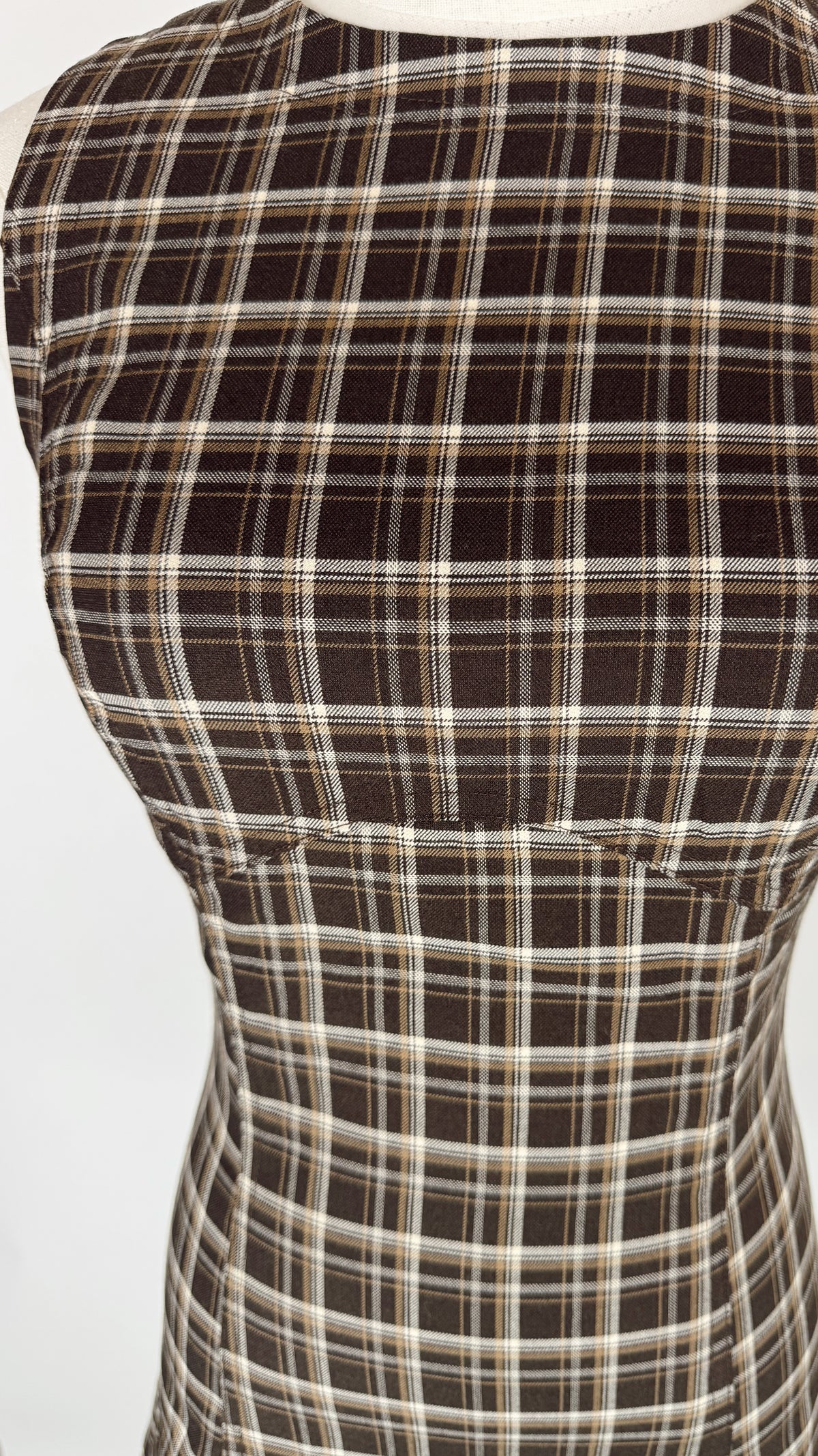Penelope Brown Plaid Mini Dress