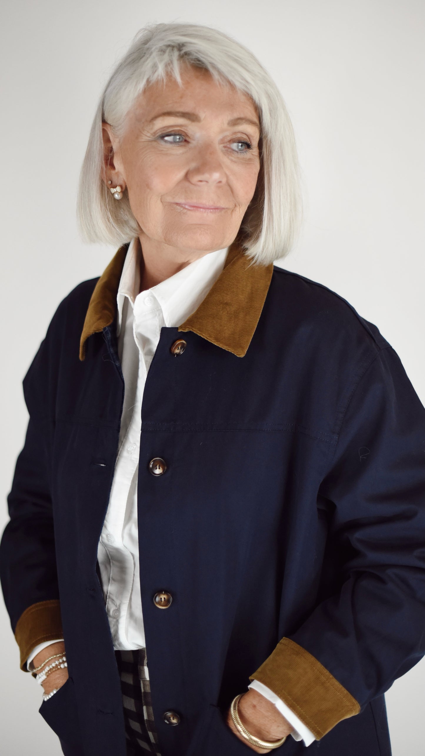 Barbra Navy Reversible Barn Jacket