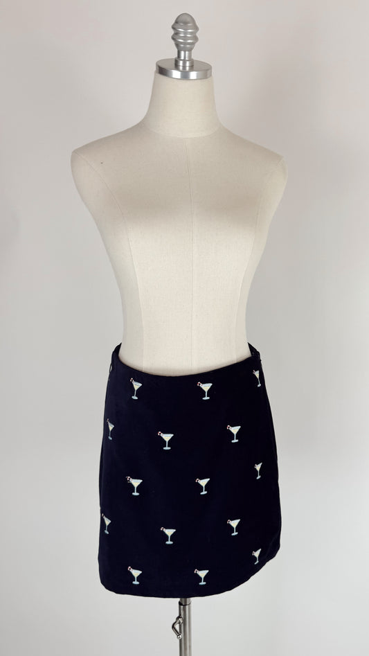 Navy Holiday Martini Mini Skirt