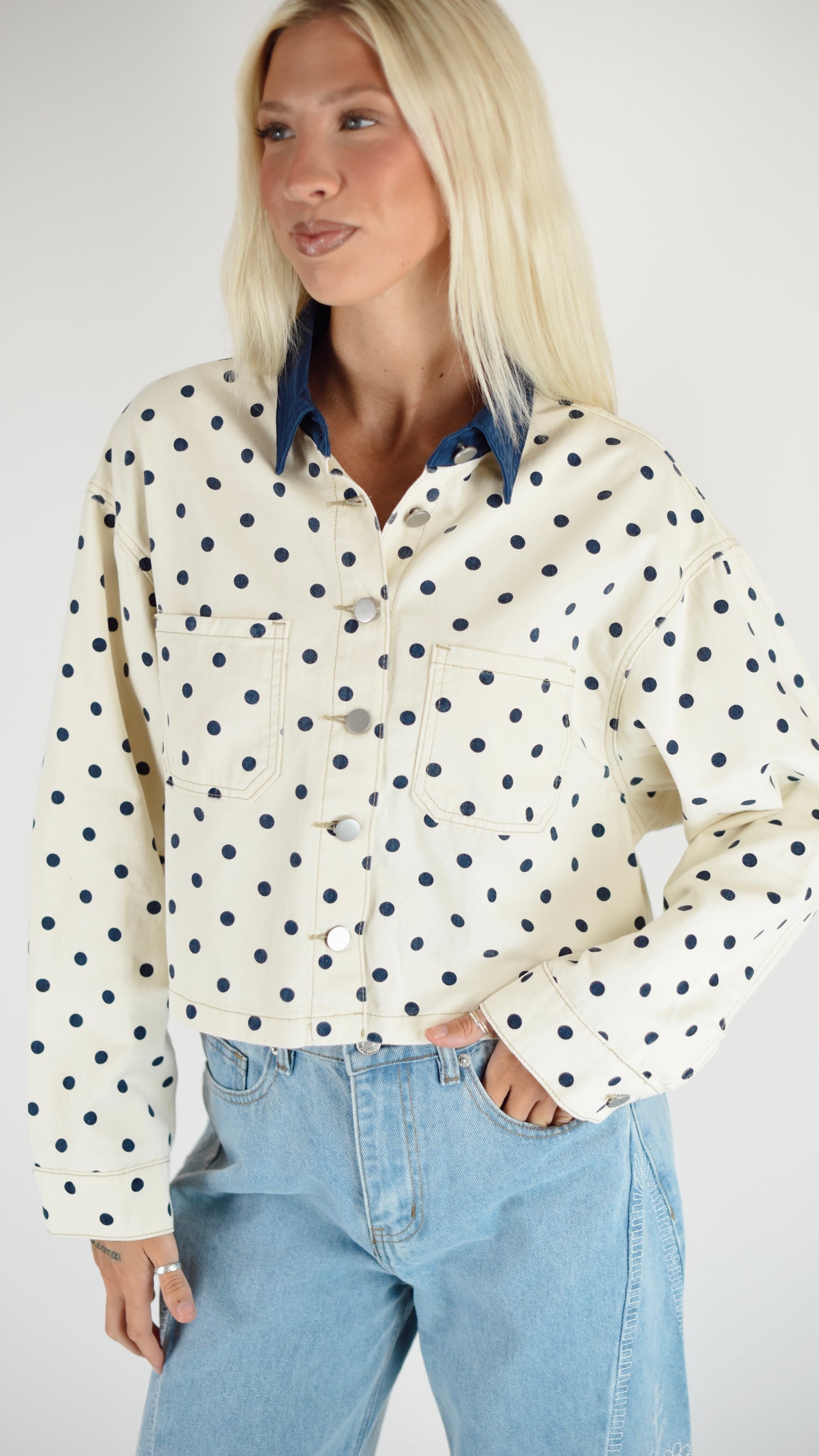 Bethany Cream Polka Dot Jacket