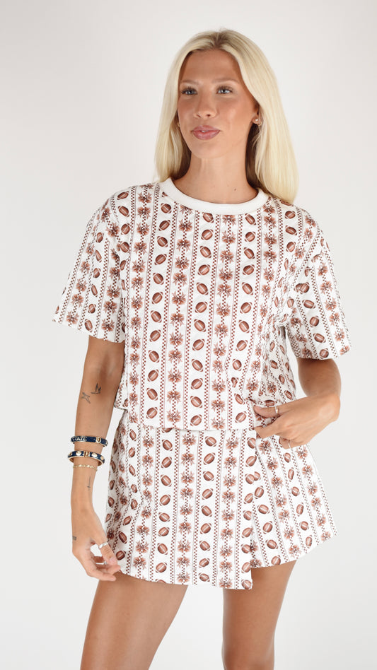 Louise Quilted Football Skort Set