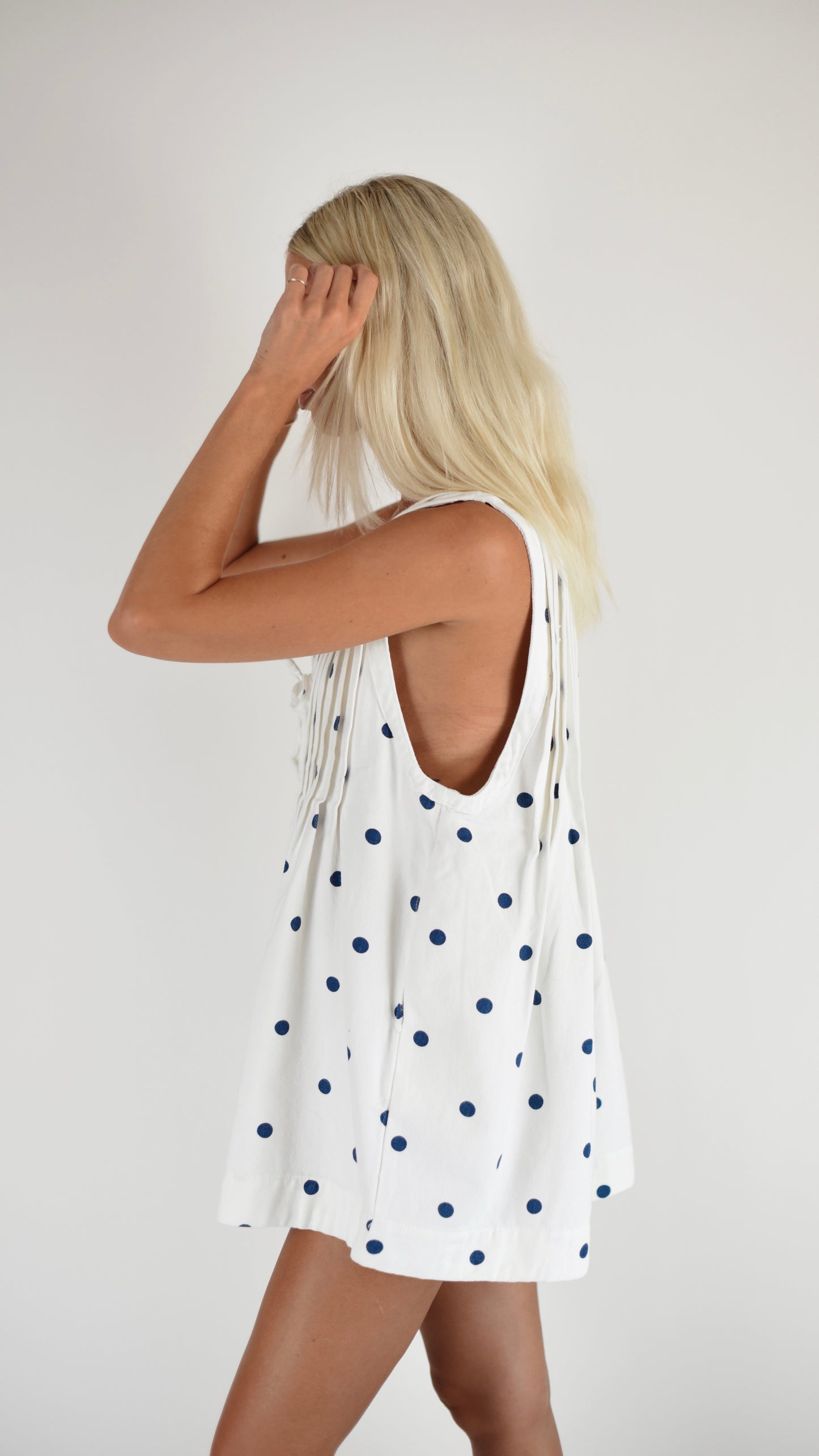 Whitney White Polka Dot Romper