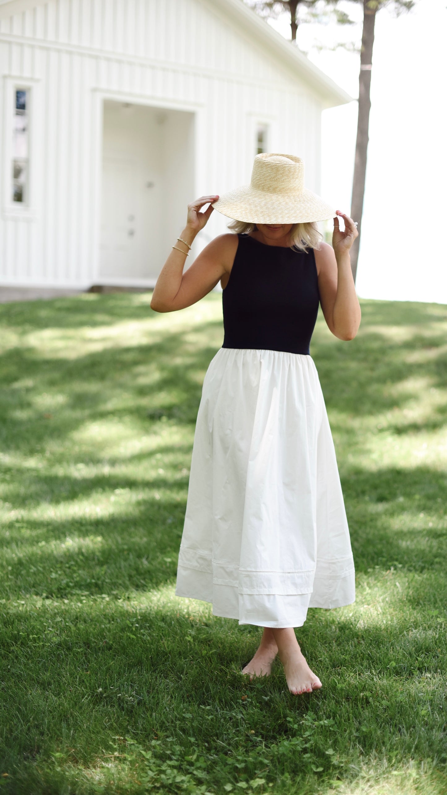 Rosa Navy and White Dress