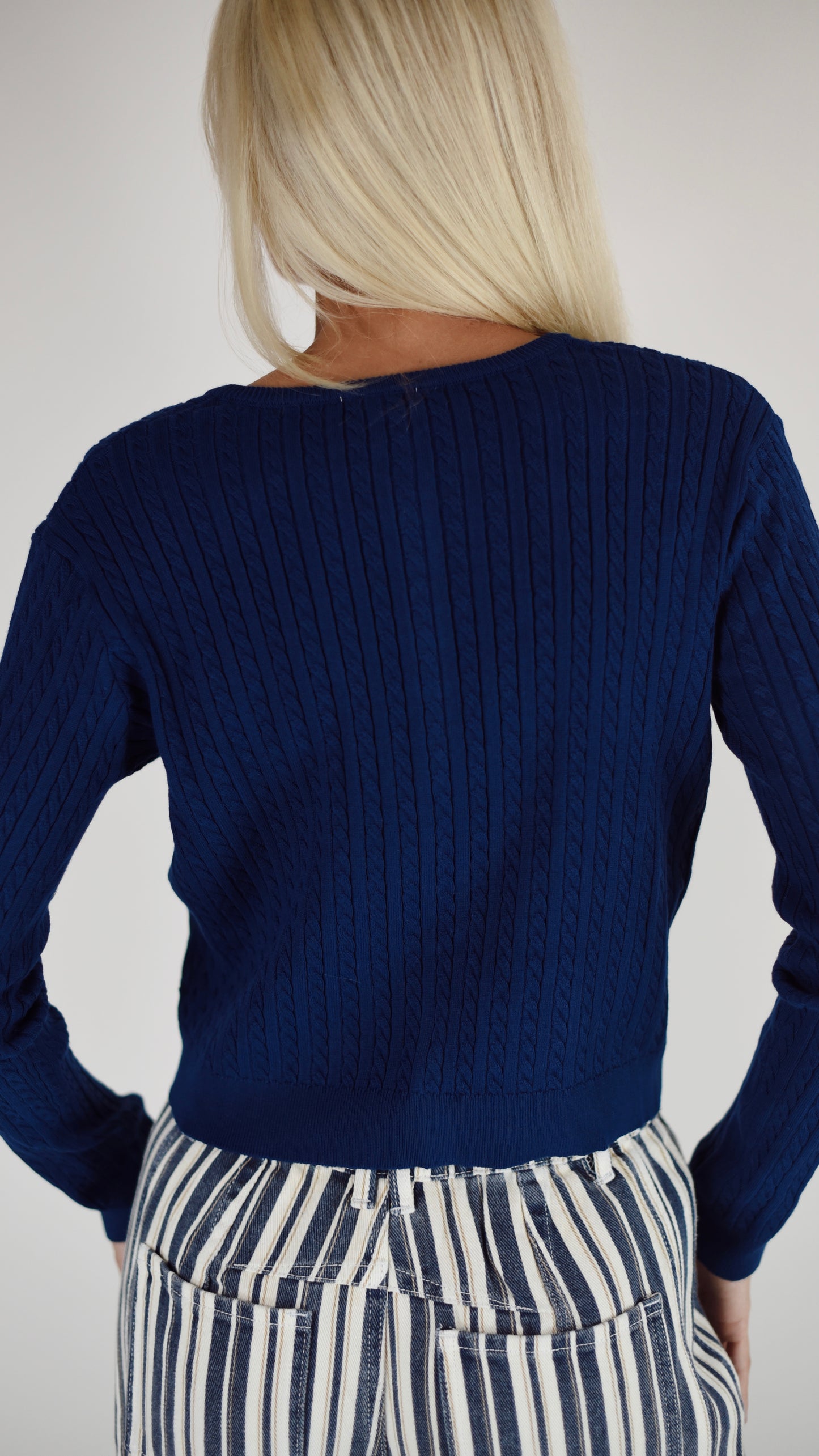 Aggie Navy Cable Cardigan