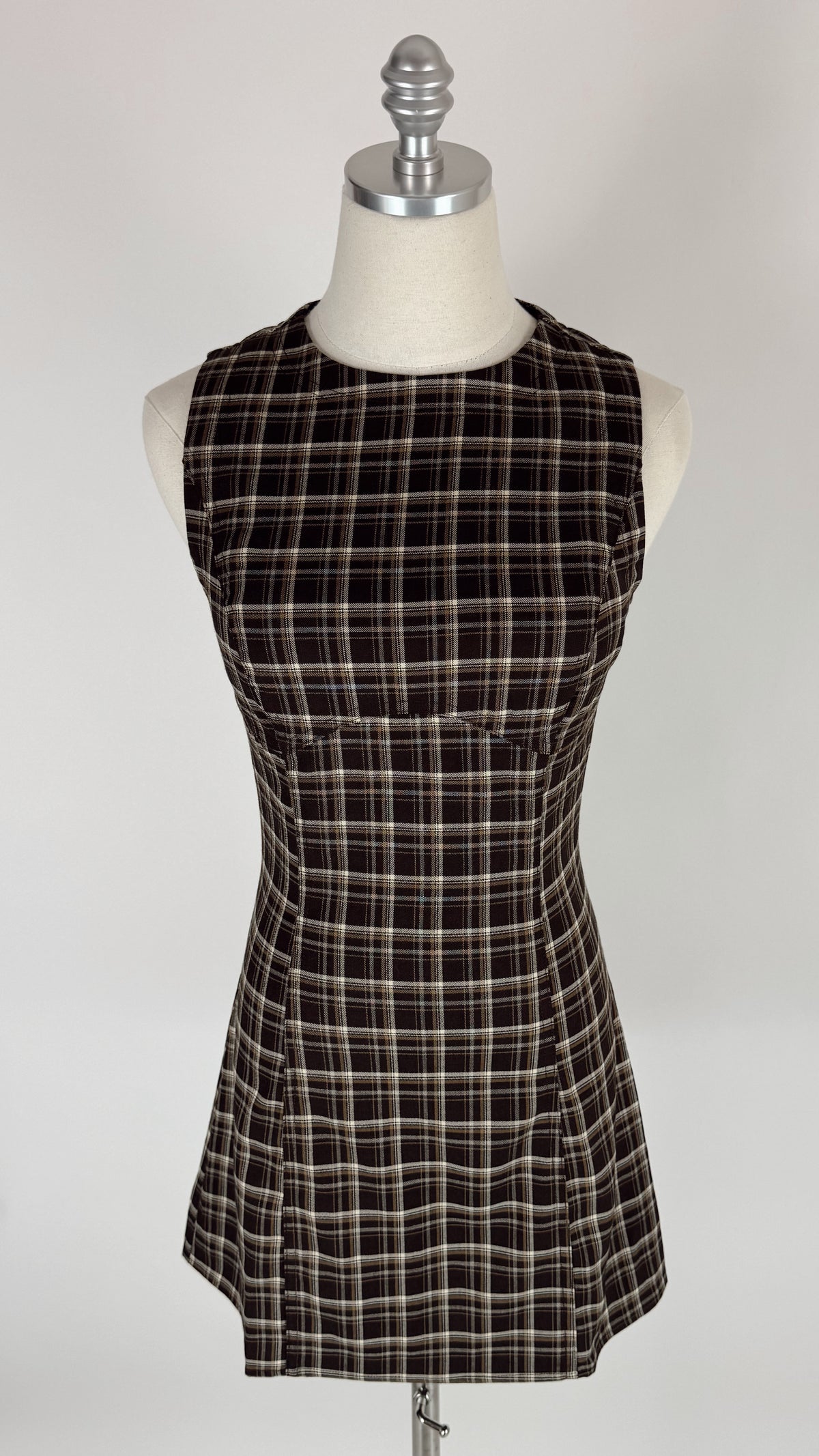 Penelope Brown Plaid Mini Dress