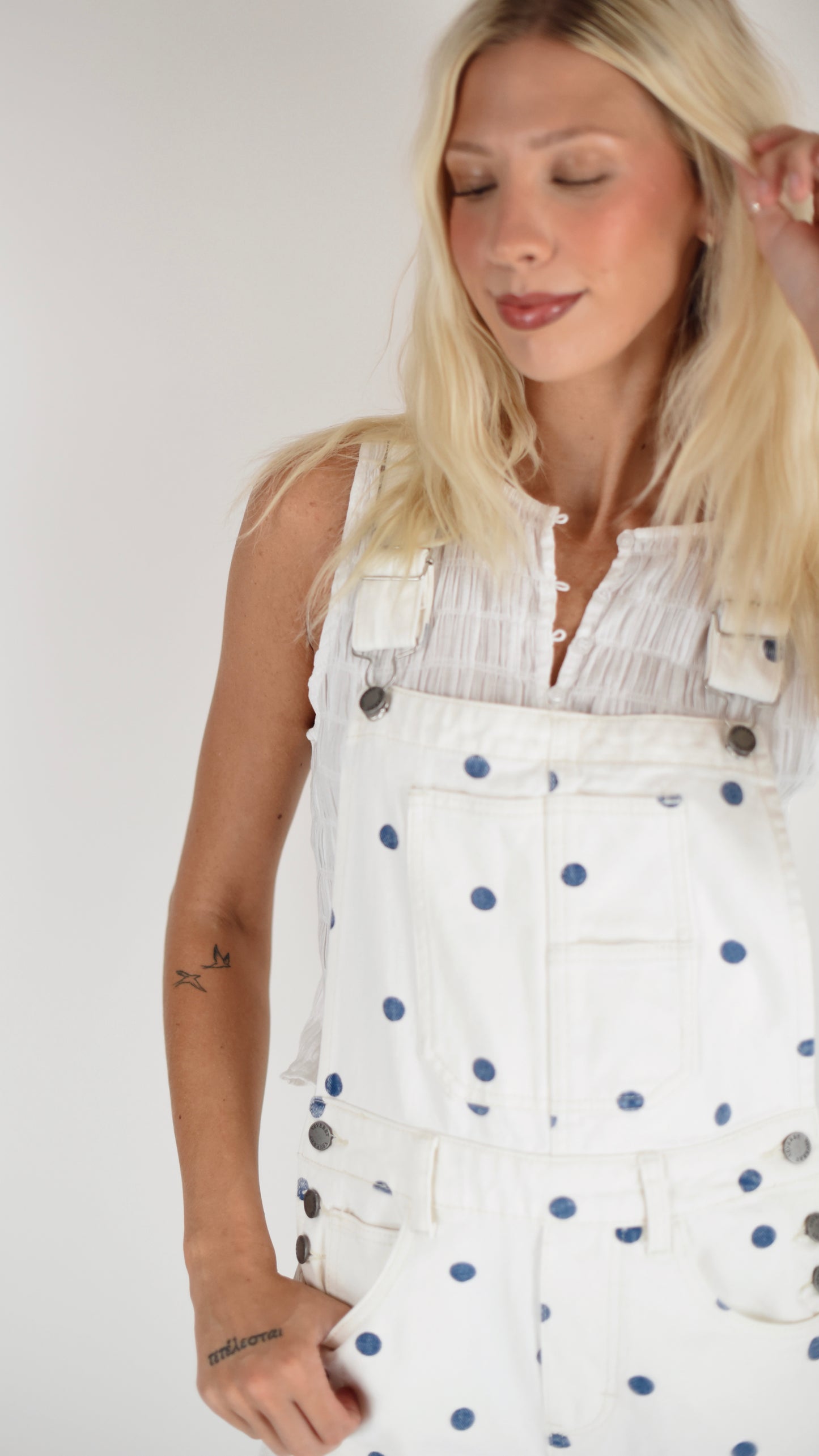 Olivia Cream Polka Dot Bibs