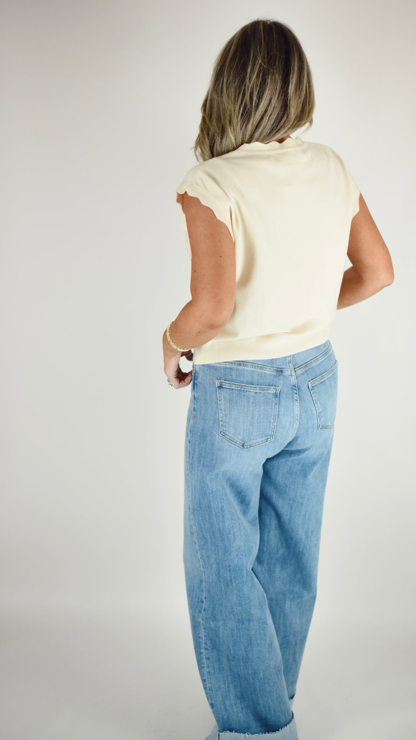 Touch Down Cream Sweater Vest