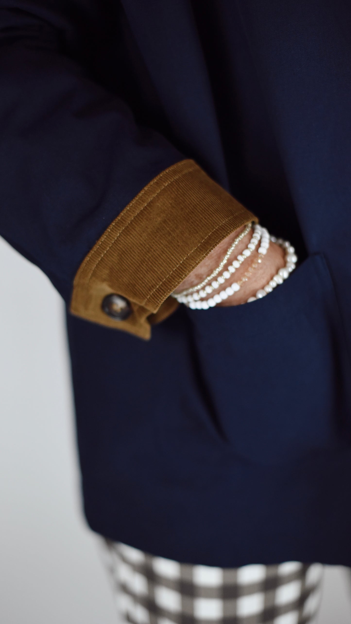 Barbra Navy Reversible Barn Jacket
